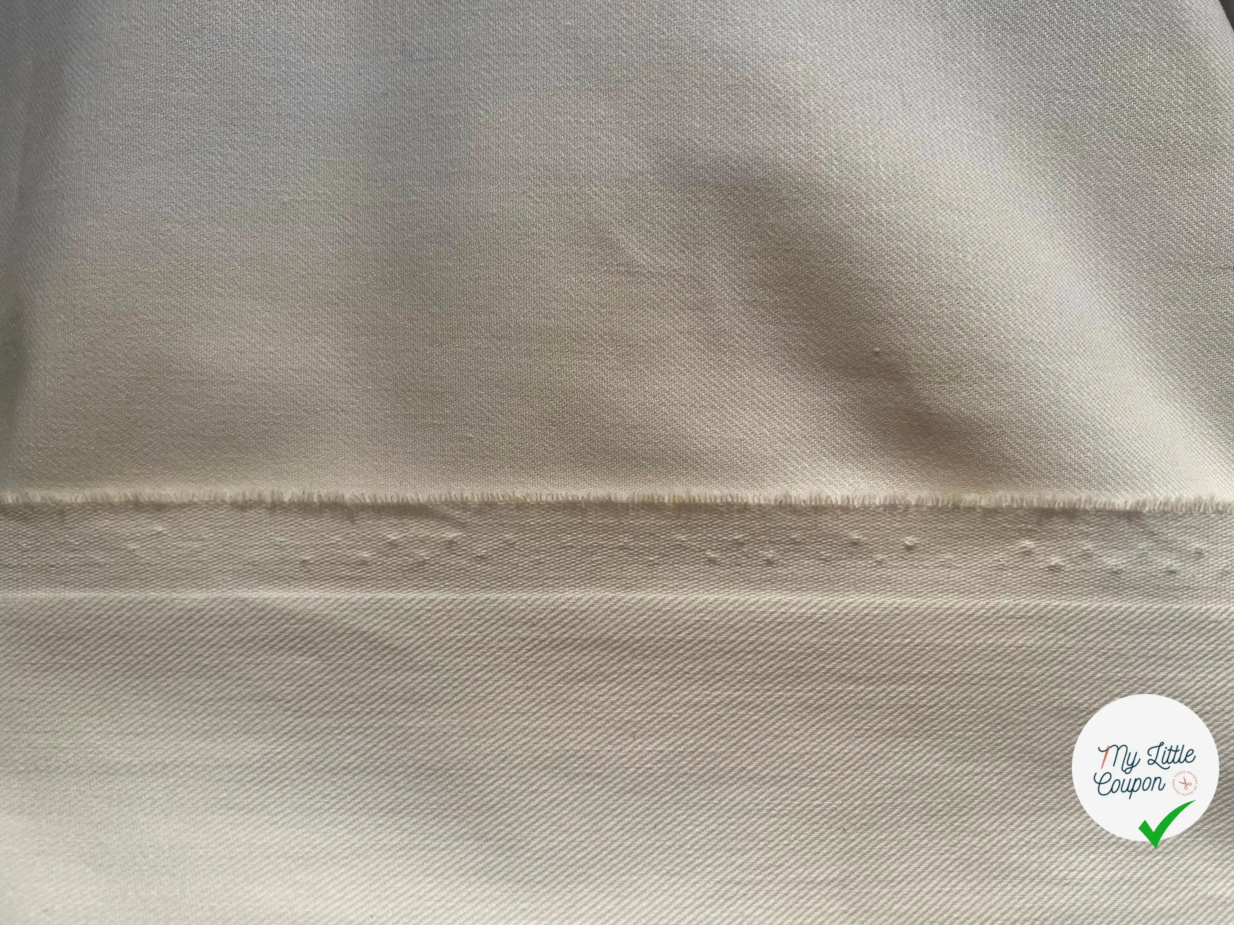 TOILE JEAN EXTENSIBLE COLORI ÉCRU MADE IN GREEN DENIM - My Little Coupon - tissu - coudre