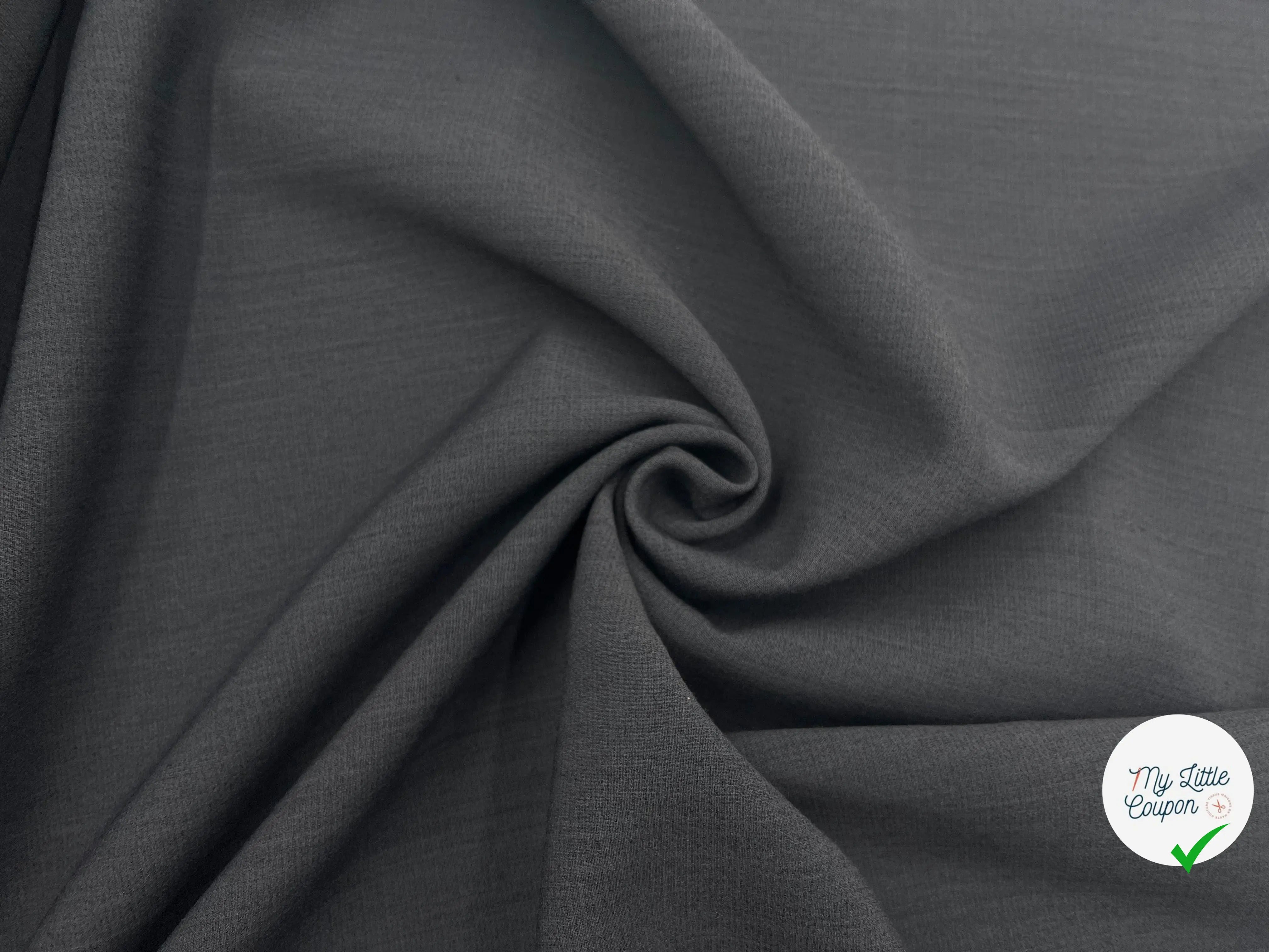 TOILE LÉGÈREMENT STRETCH GRIS ACIER - My Little Coupon - tissu - coudre