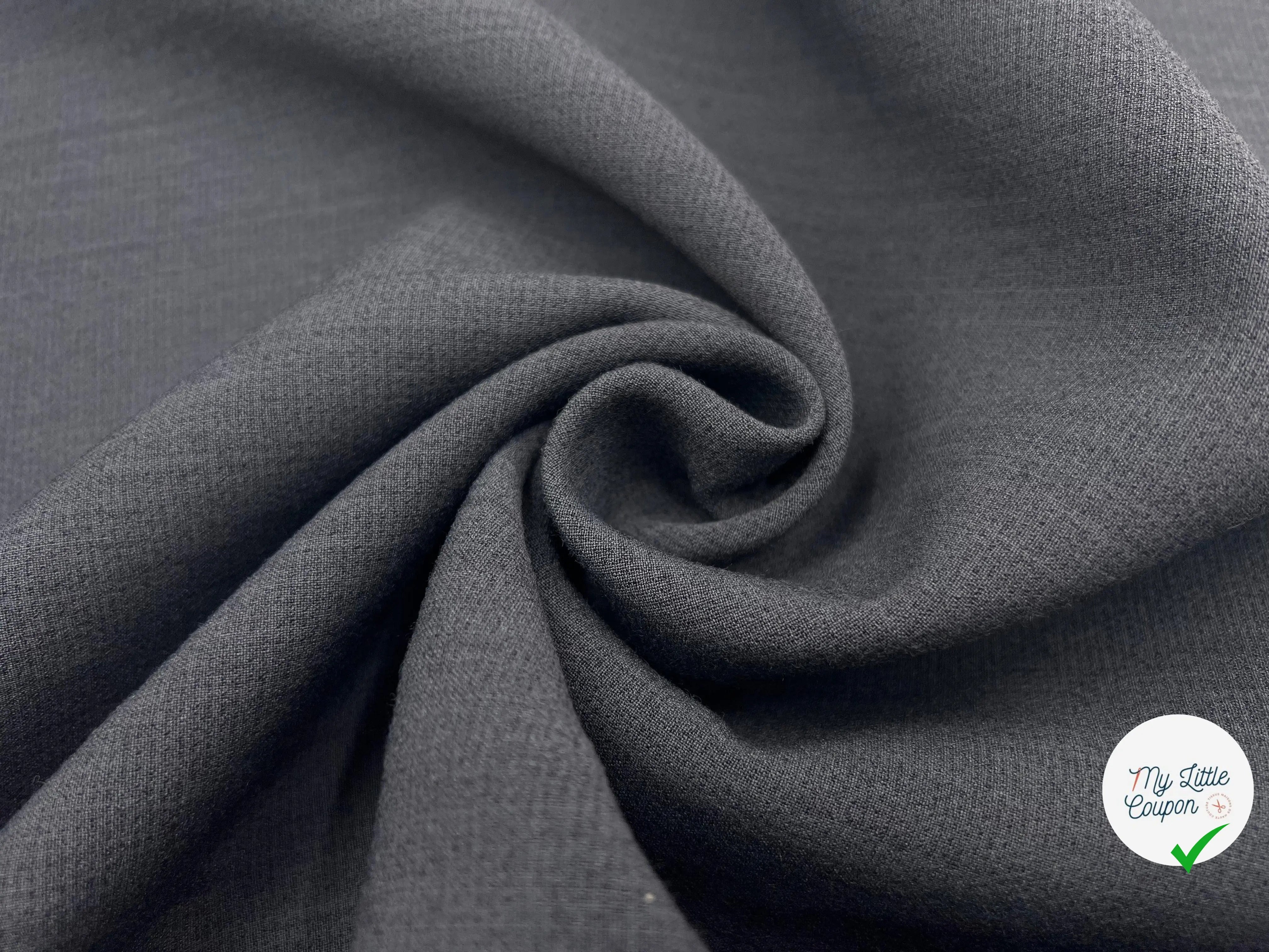 TOILE LÉGÈREMENT STRETCH GRIS ACIER - My Little Coupon - tissu - coudre