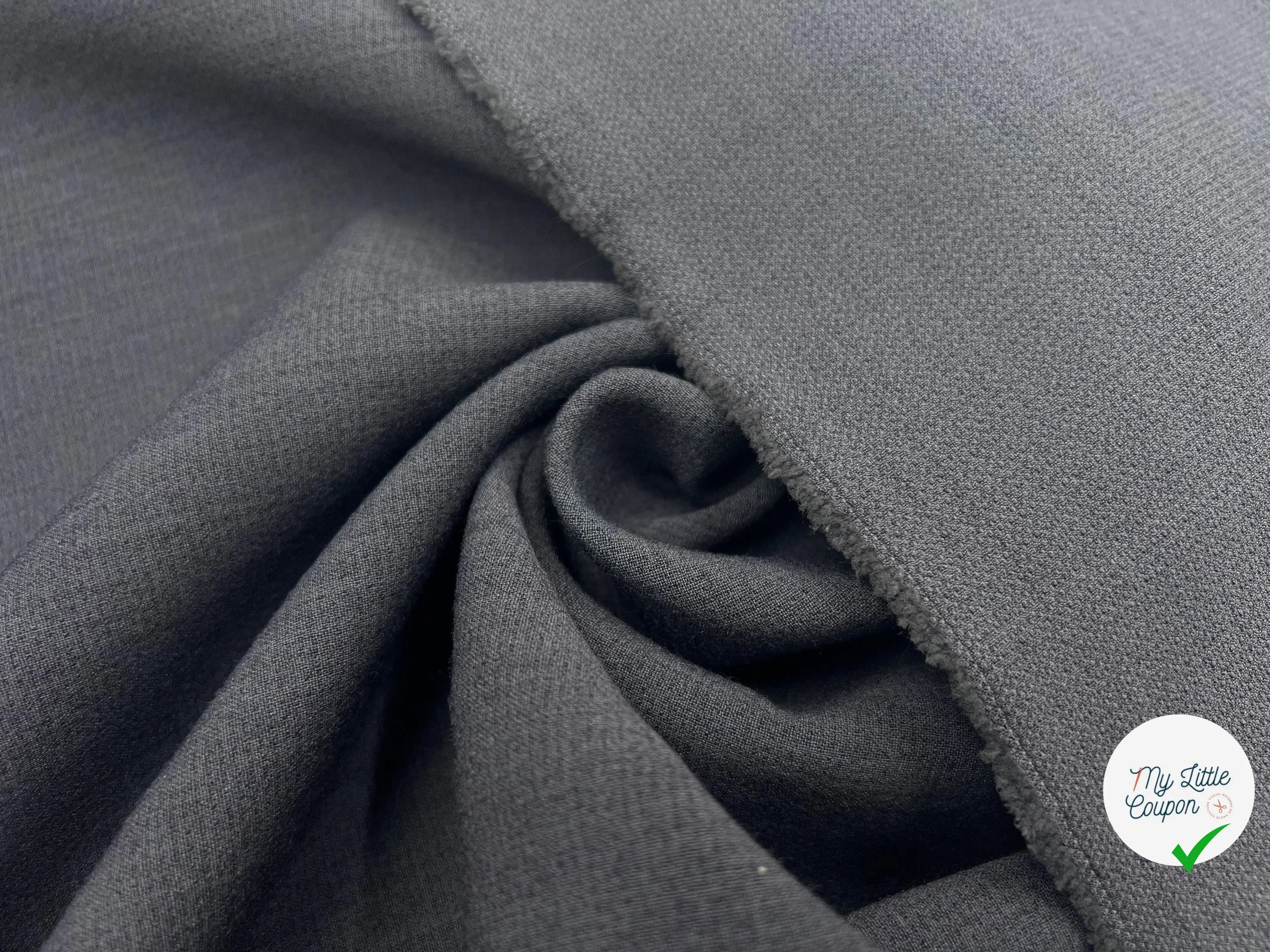 TOILE LÉGÈREMENT STRETCH GRIS ACIER - My Little Coupon - tissu - coudre