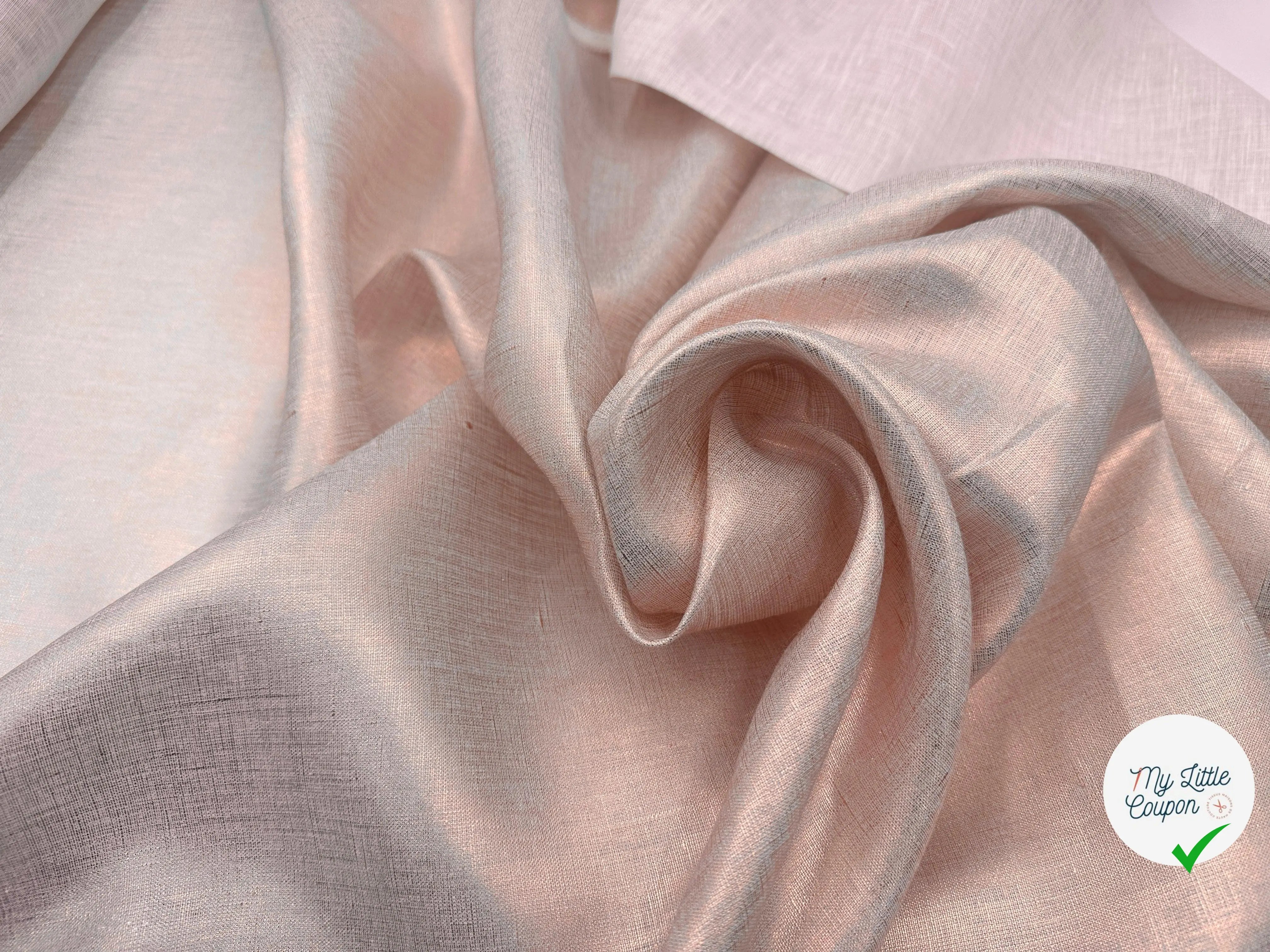 TOILE LIN PELLICULE MÉTAL CUIVRE - My Little Coupon - tissu - coudre