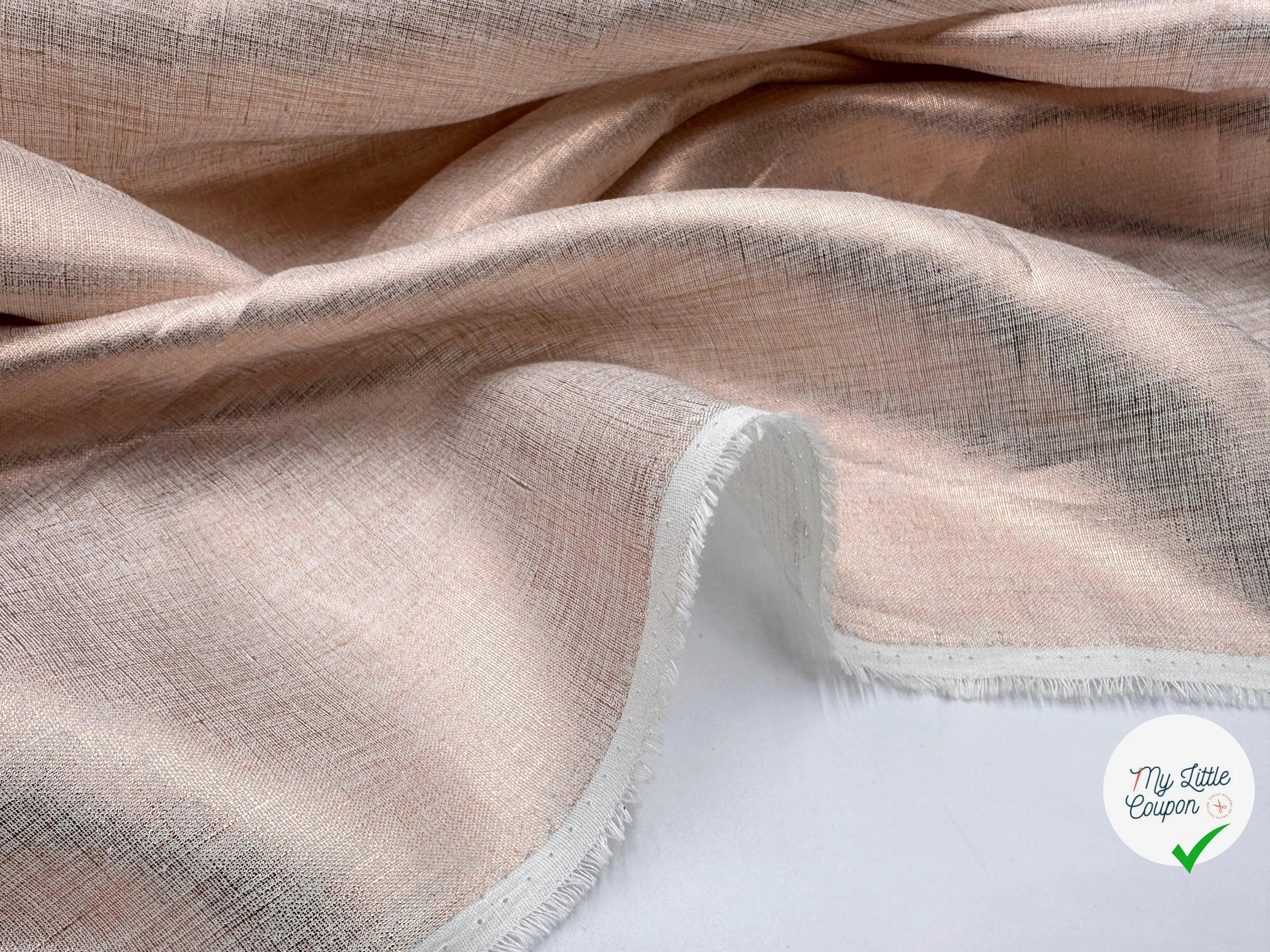 TOILE LIN PELLICULE MÉTAL CUIVRE - My Little Coupon - tissu - coudre
