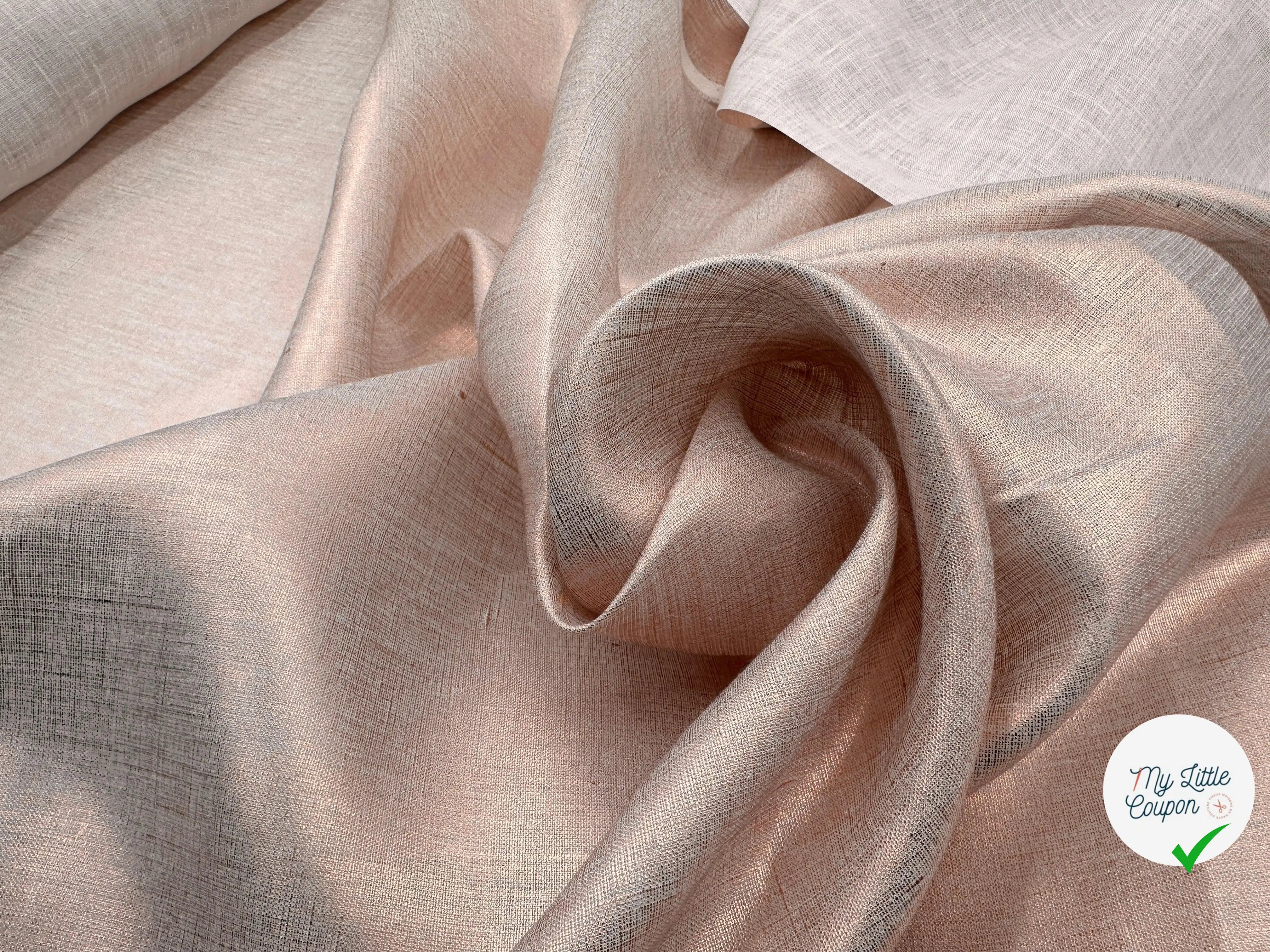 TOILE LIN PELLICULE MÉTAL CUIVRE - My Little Coupon - tissu - coudre