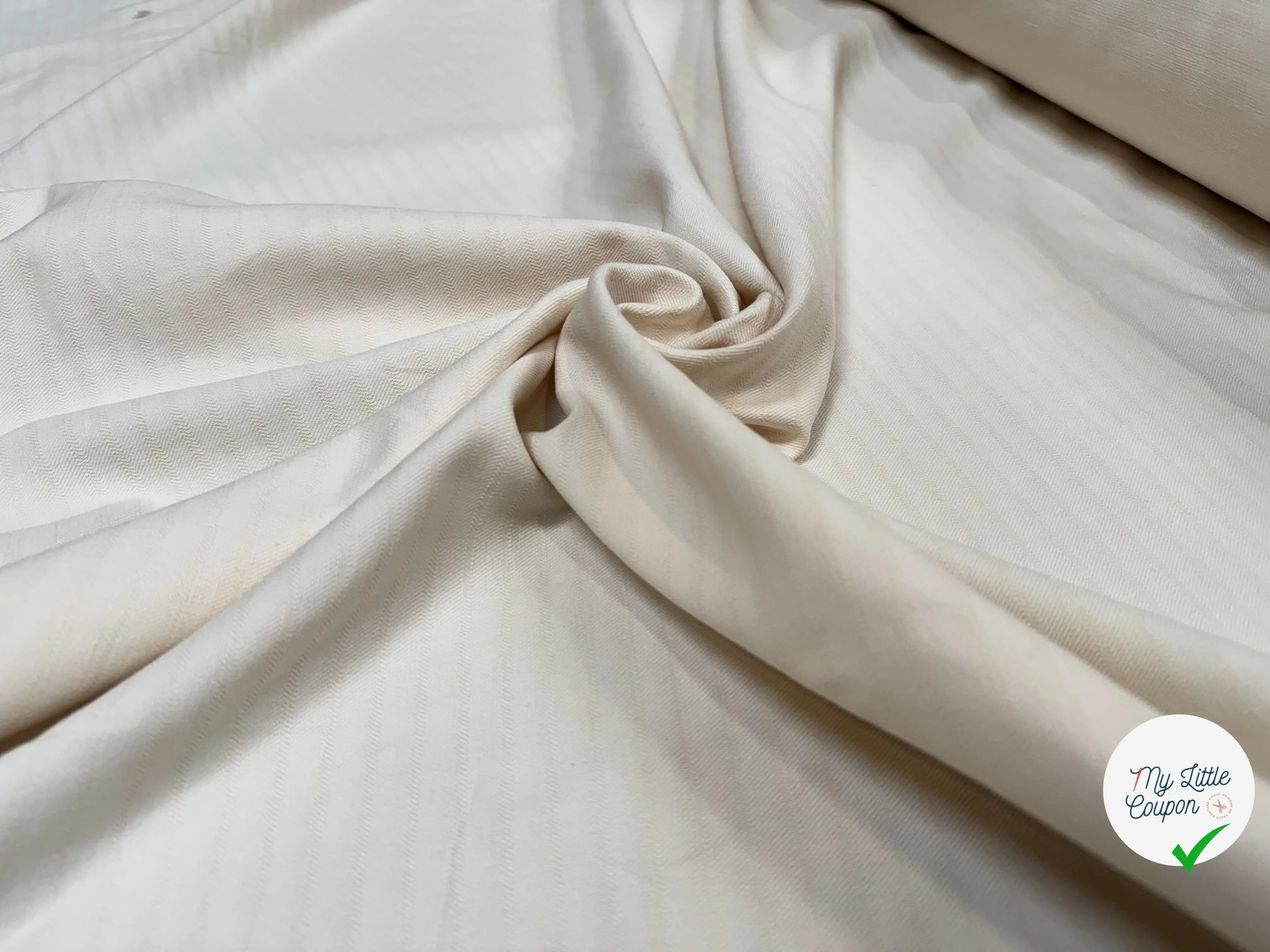 TOILE LOURDE COTON LIN ESPRIT COUTIL BLANC CASSE - My Little Coupon