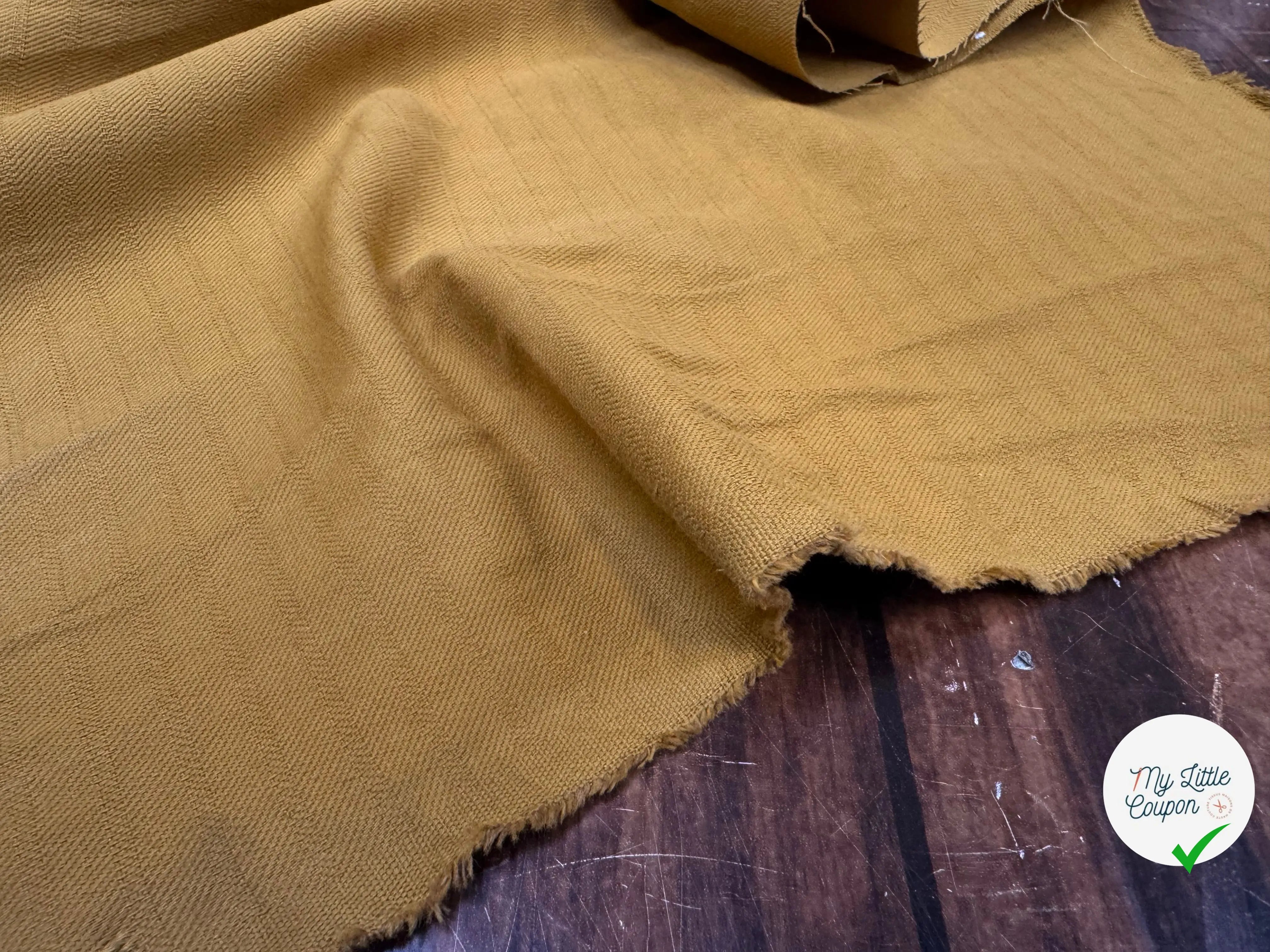 TOILE LOURDE COTON LIN ESPRIT COUTIL MUSTARD - My Little Coupon