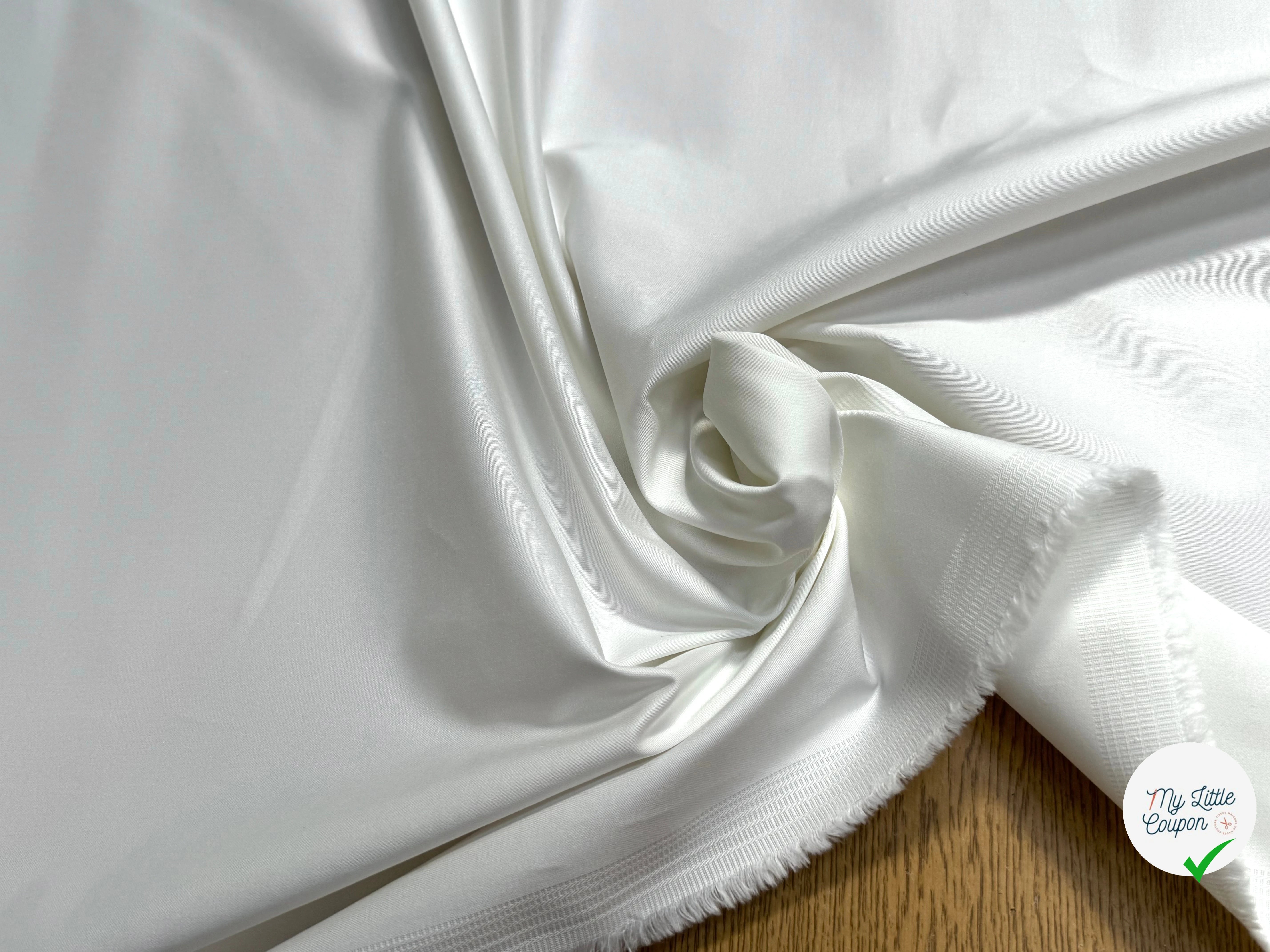 TOILE LOURDE POLYCOTON STRETCH BLANC CASSÉ BELLE - My Little Coupon