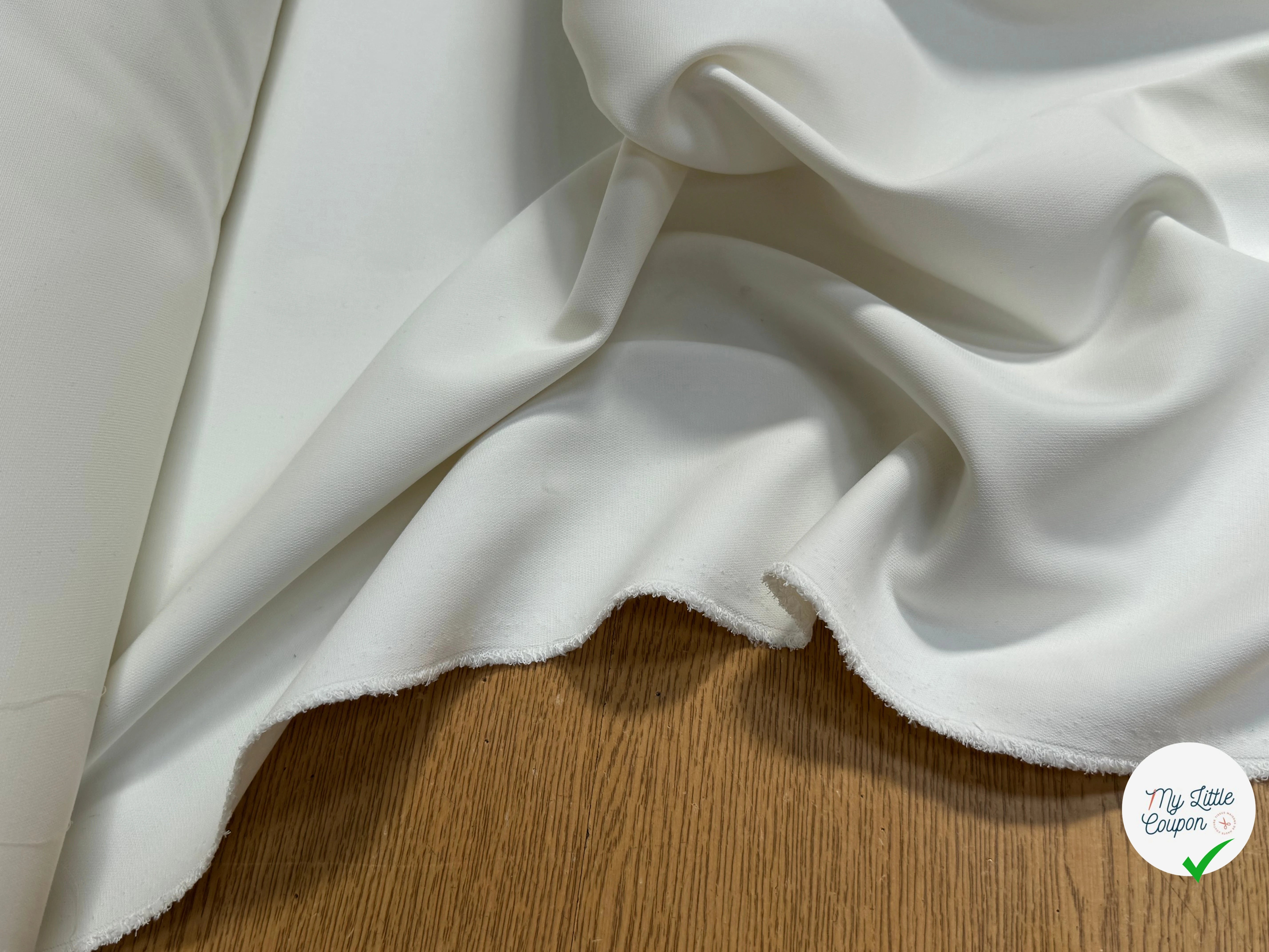TOILE LOURDE POLYCOTON STRETCH BLANC CASSÉ BELLE - My Little Coupon