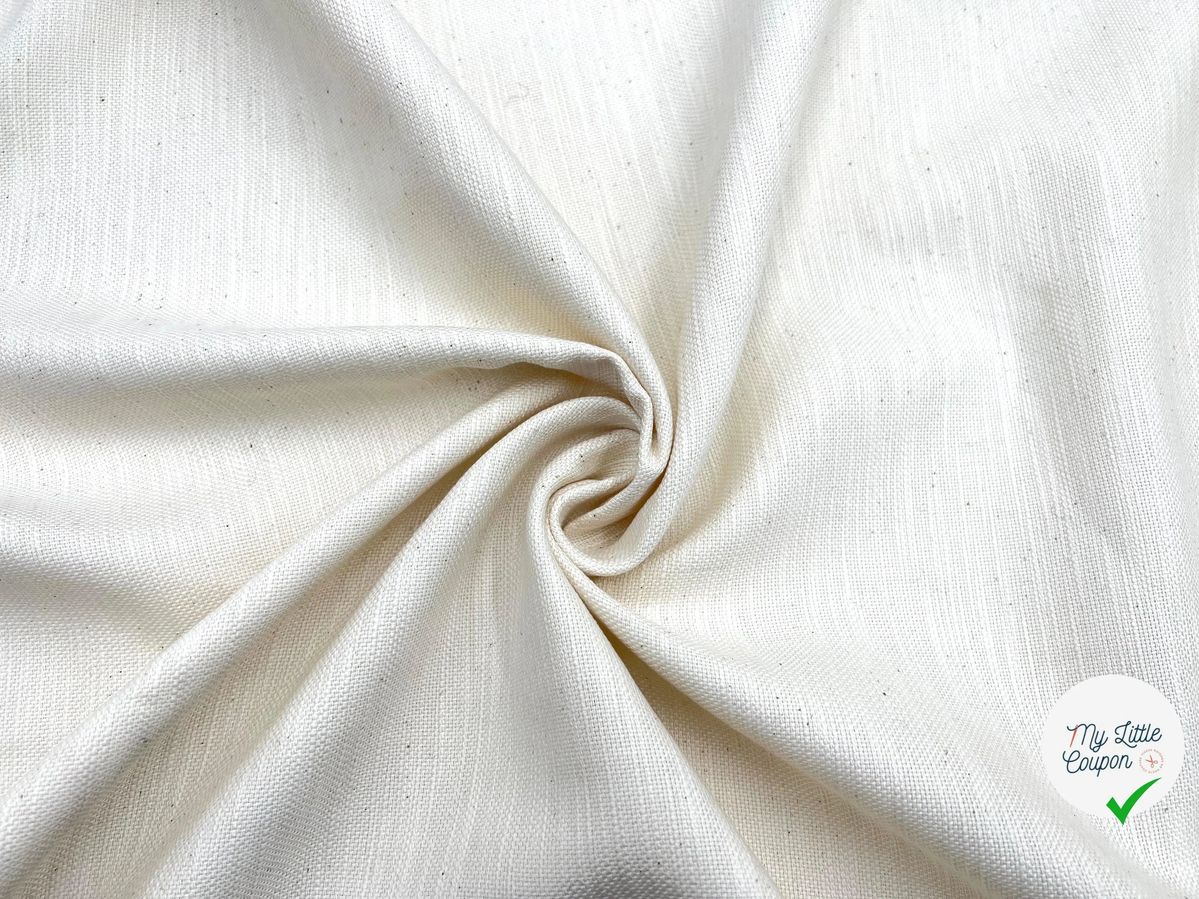 TOILE NATTÉE DE COTON OFF WHITE FAÇON LIN - My Little Coupon - tissu - coudre