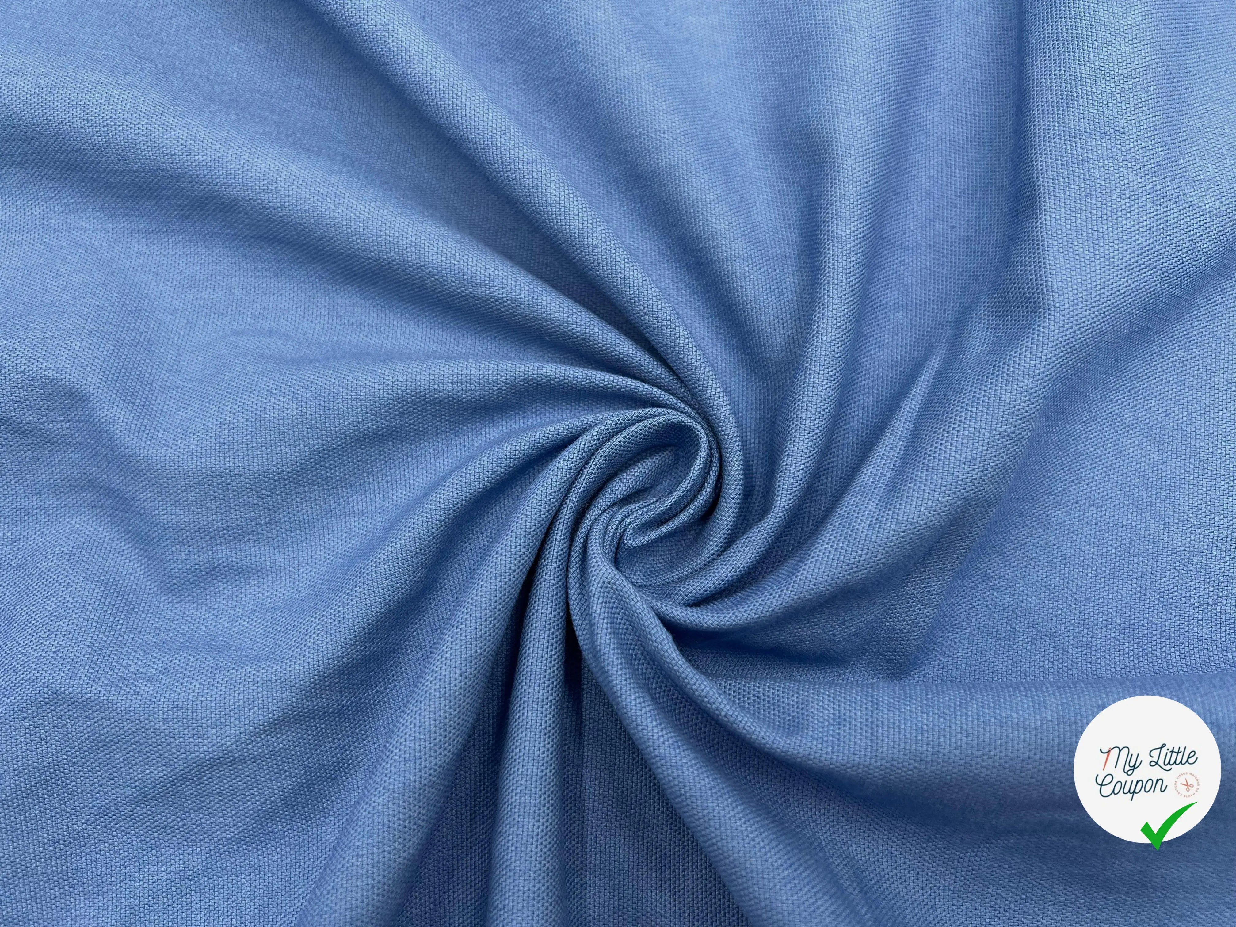 TOILE NATTÉE DE COTON STRETCH BLEU DE PRUSSE - My Little Coupon - tissu - coudre