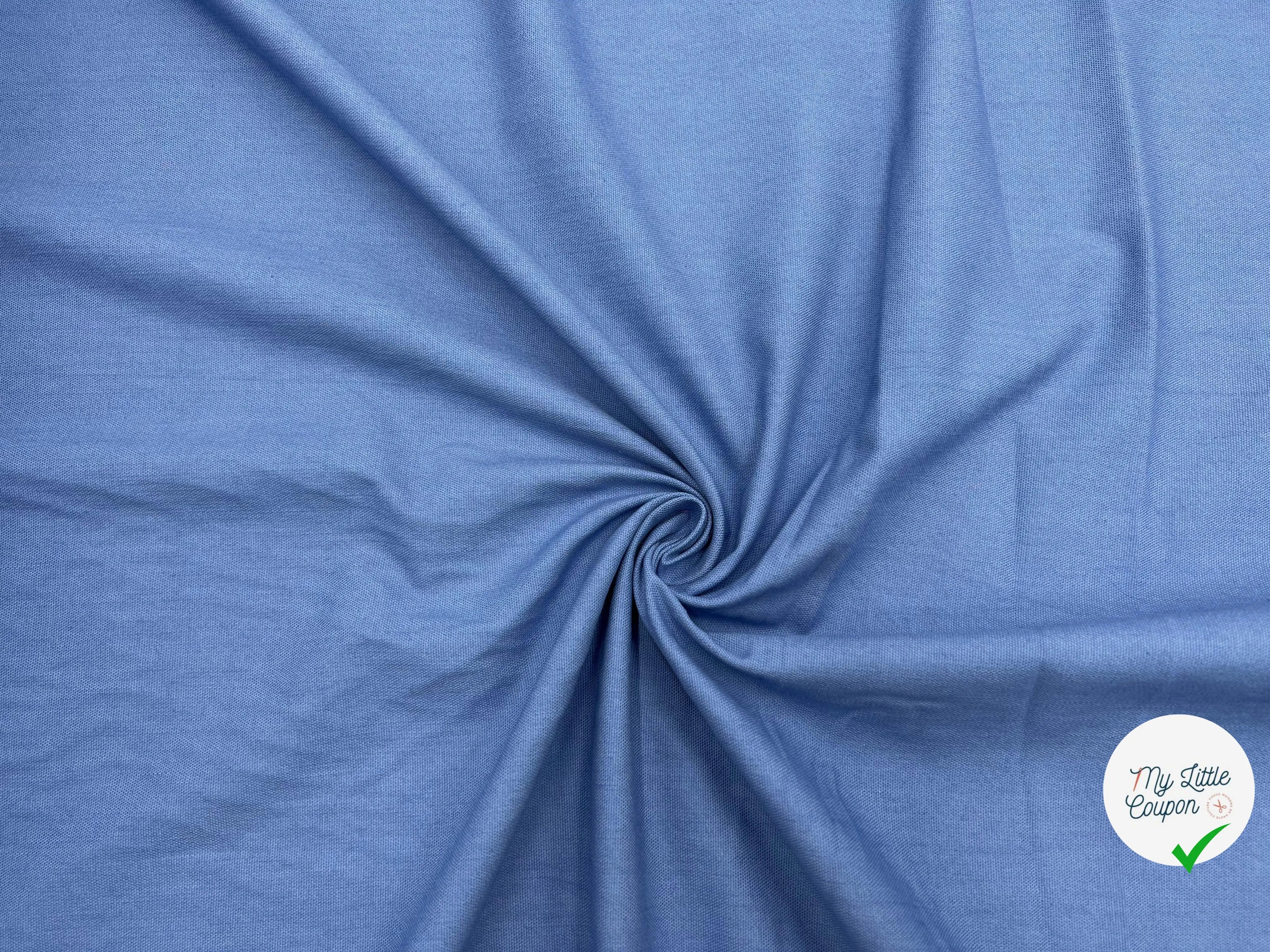 TOILE NATTÉE DE COTON STRETCH BLEU DE PRUSSE - My Little Coupon - tissu - coudre