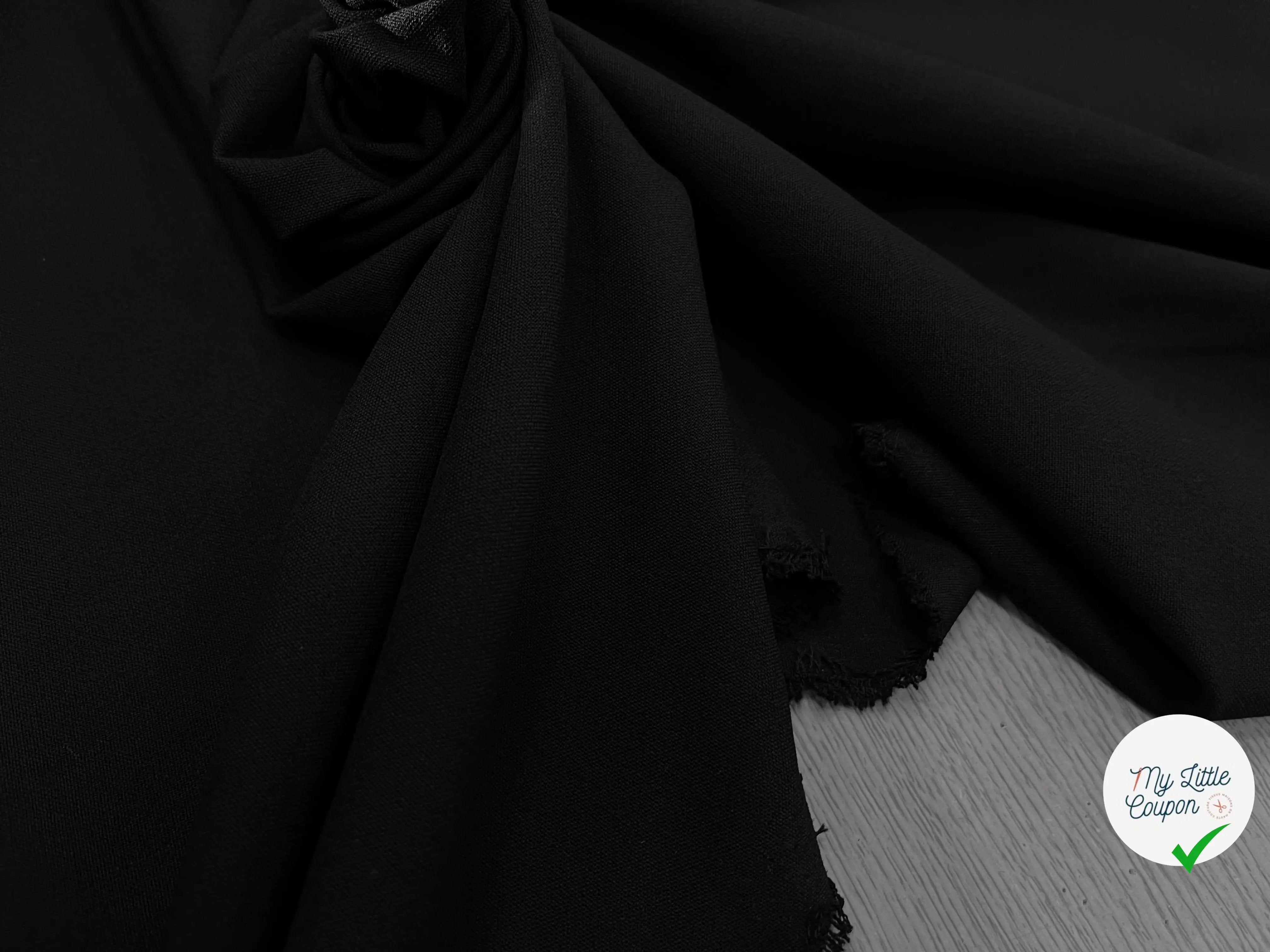 TOILE OWENS COUTURE FLUIDE STRETCH POLYVISCOSE UNI NOIR - My Little Coupon