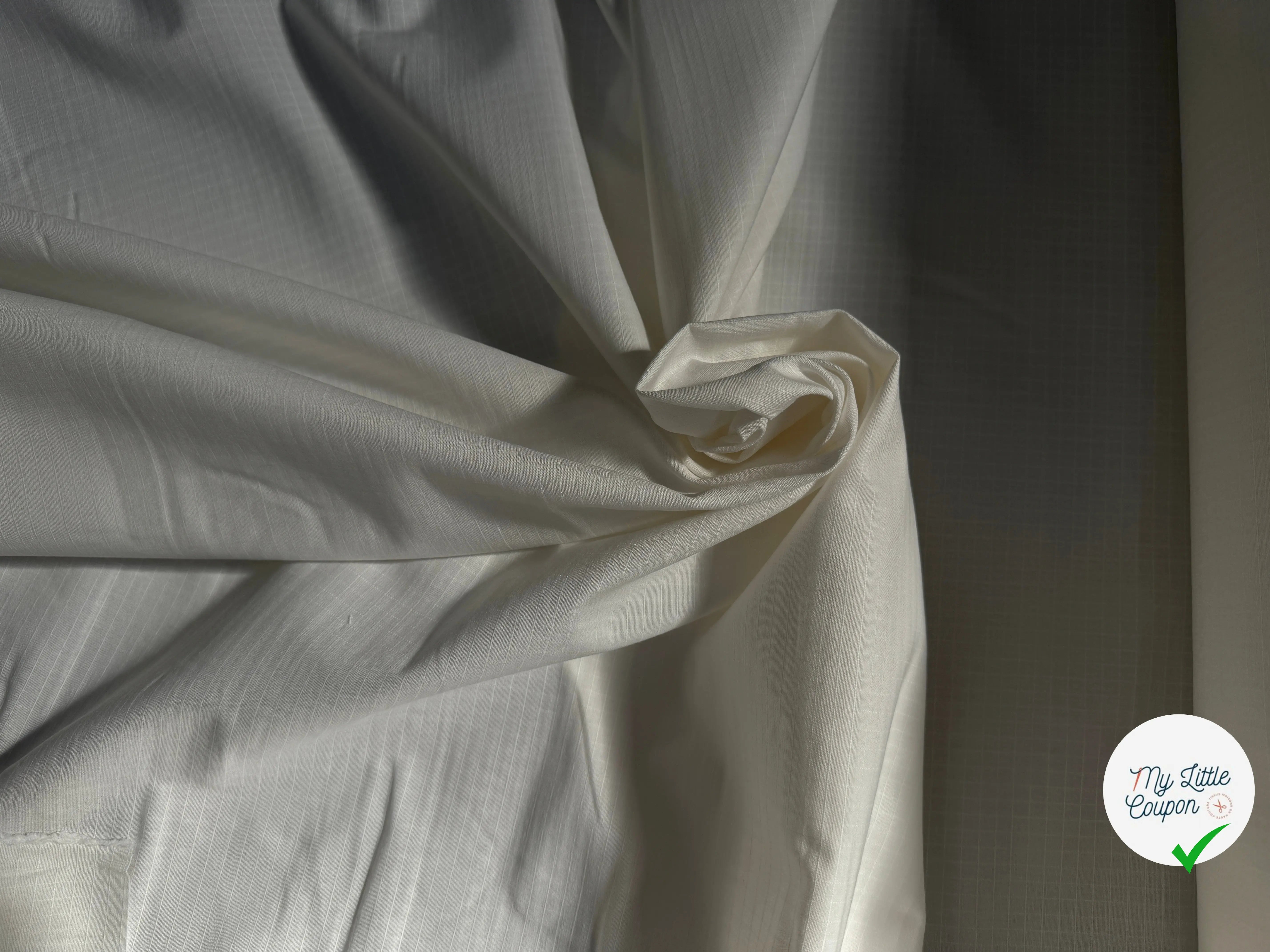TOILE PARACHUTE BLANC QUADRILLEE 100% COTON - My Little Coupon