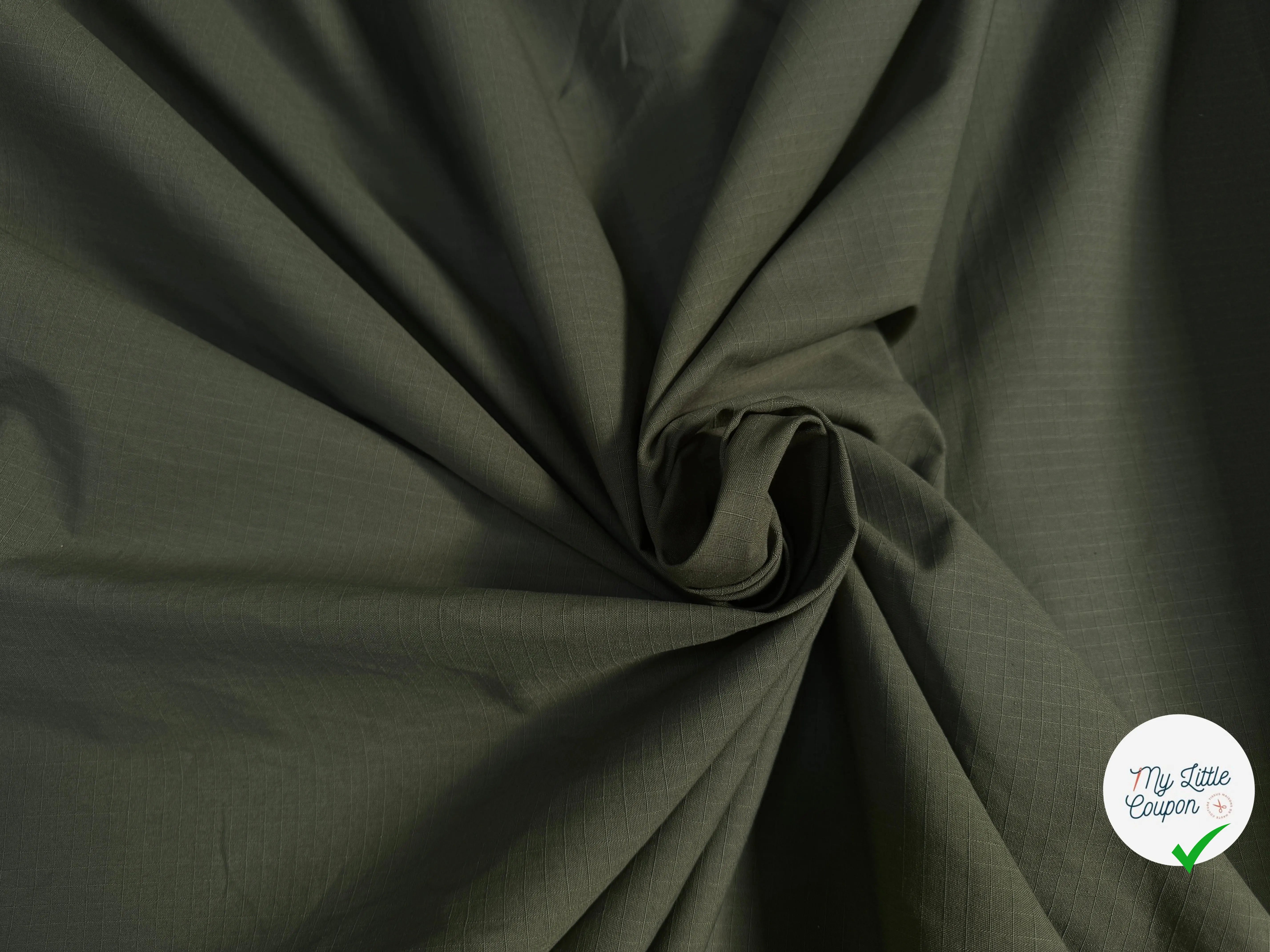 TOILE PARACHUTE VERT QUADRILLEE 100% COTON - My Little Coupon