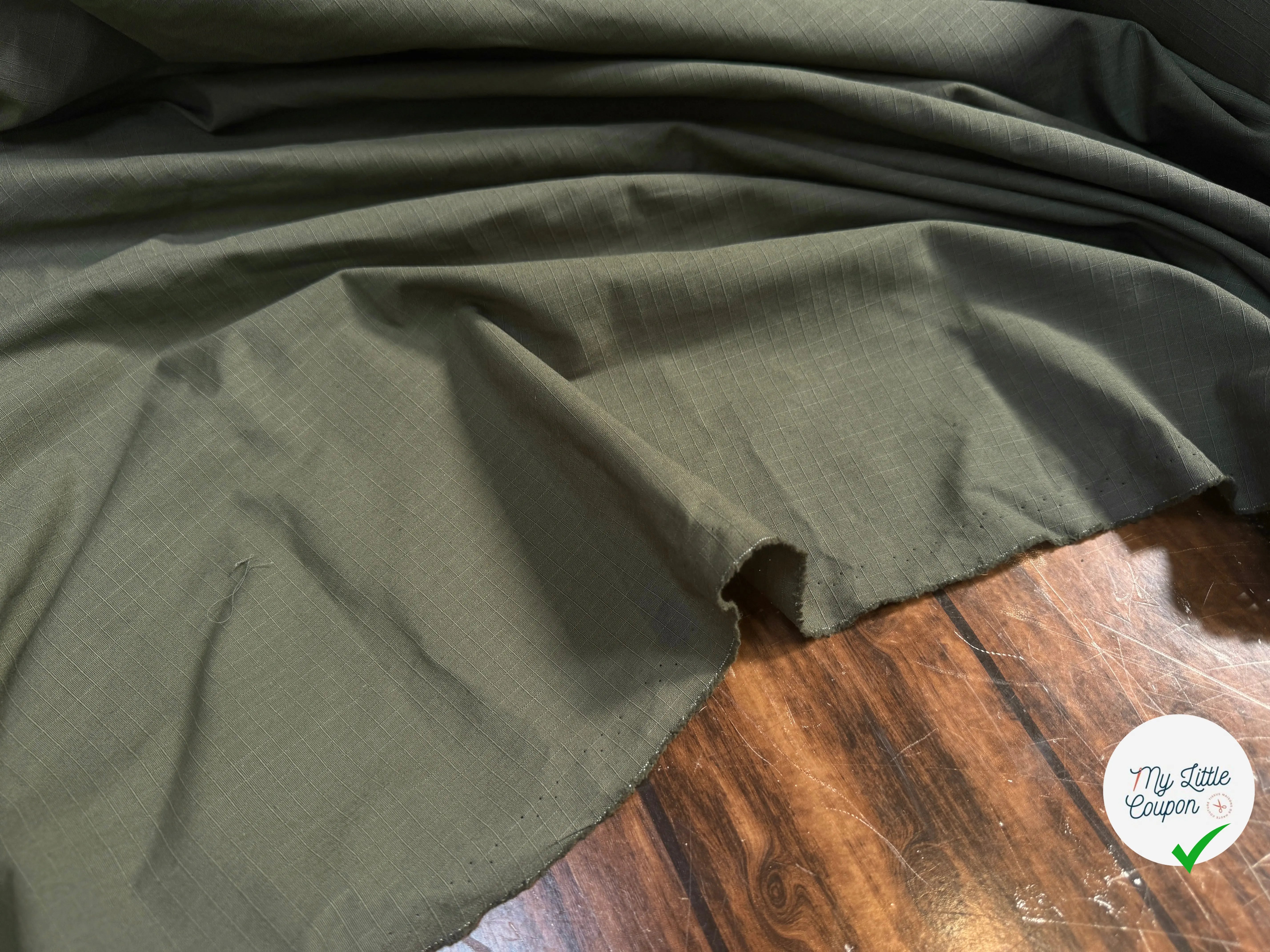 TOILE PARACHUTE VERT QUADRILLEE 100% COTON - My Little Coupon