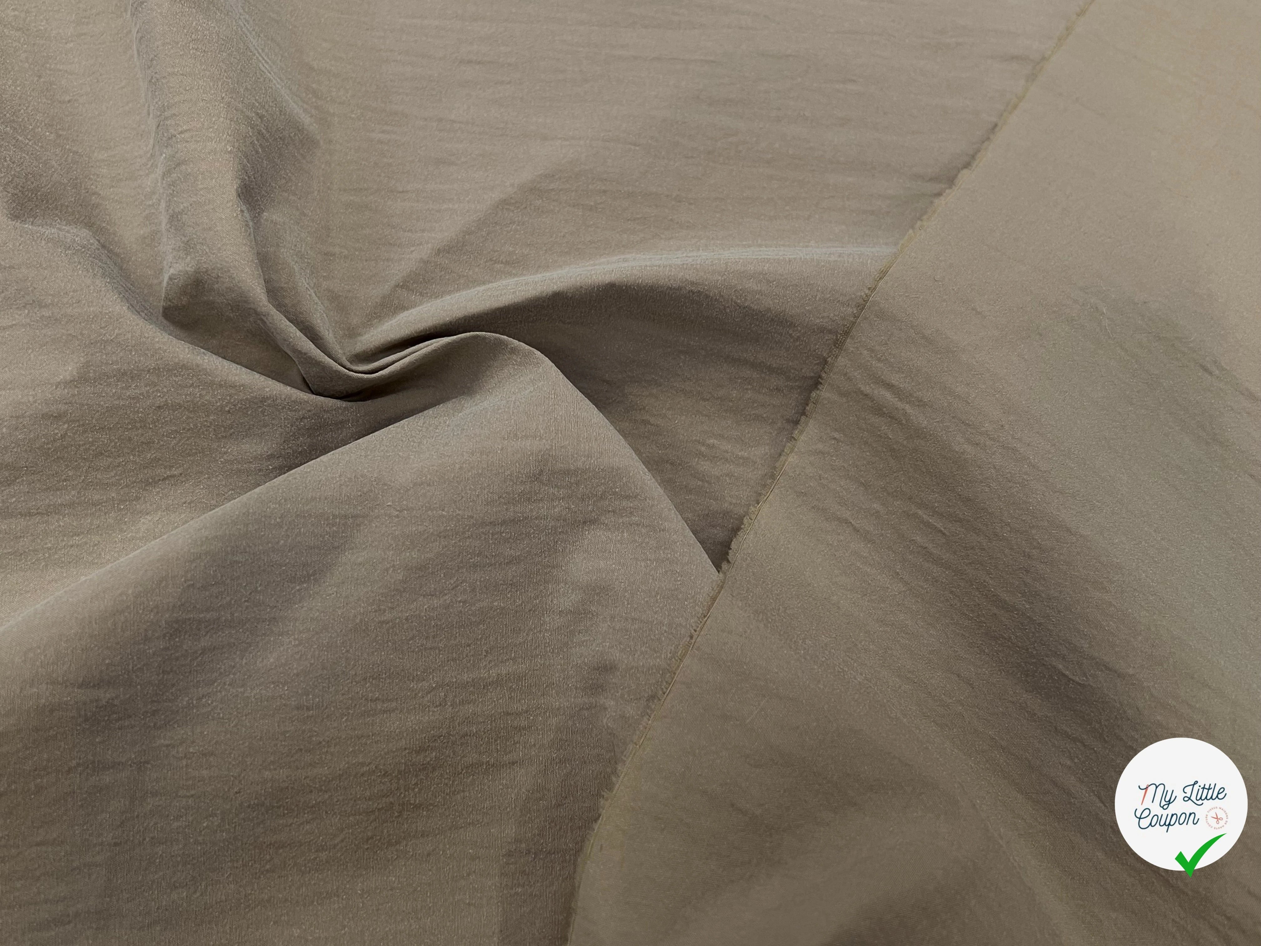TOILE PARKA CRAQUANTE TAUPE - My Little Coupon