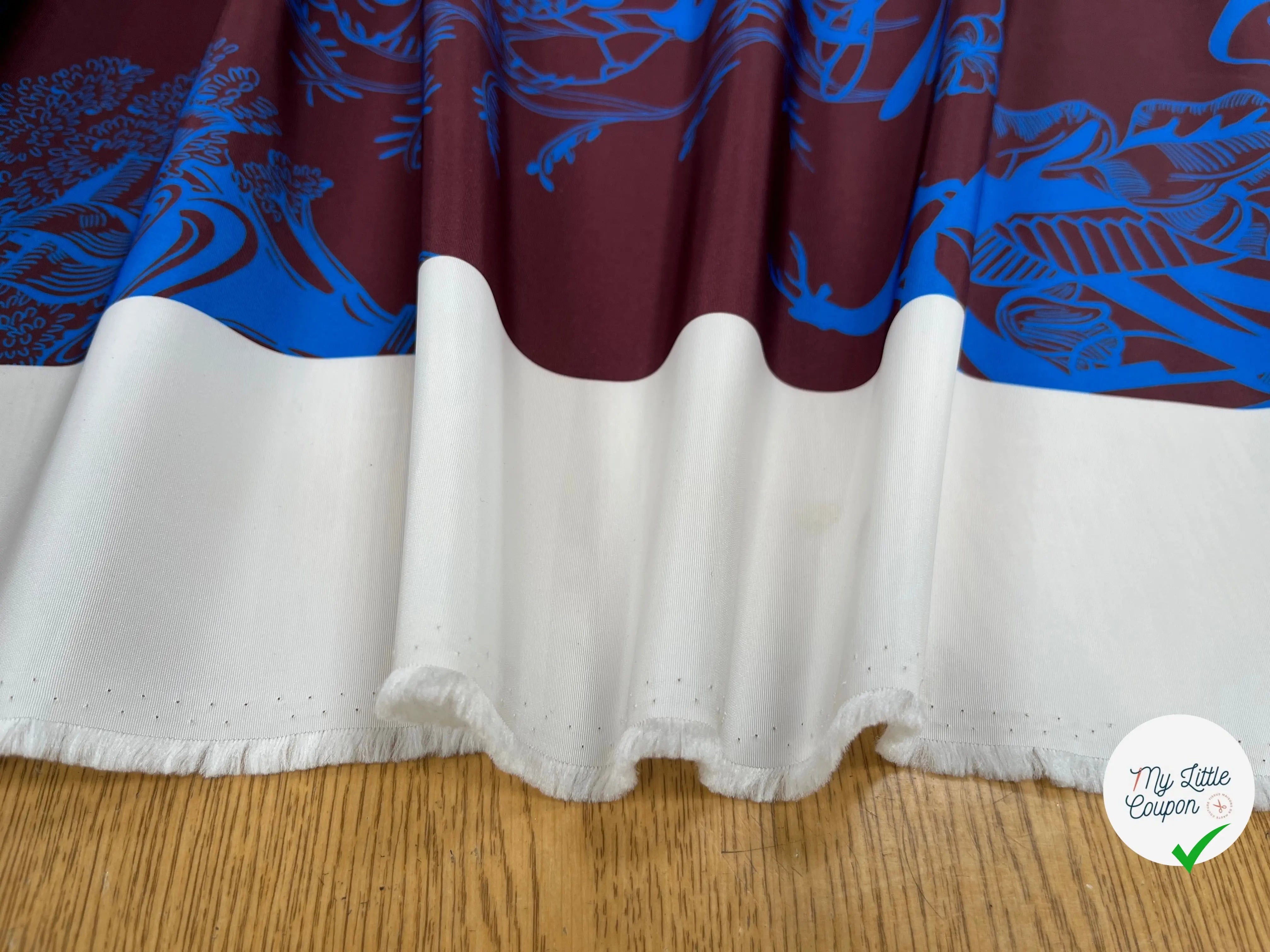 TOILE PARKA MOTIF CREATORE MARRON ET BLEU - My Little Coupon