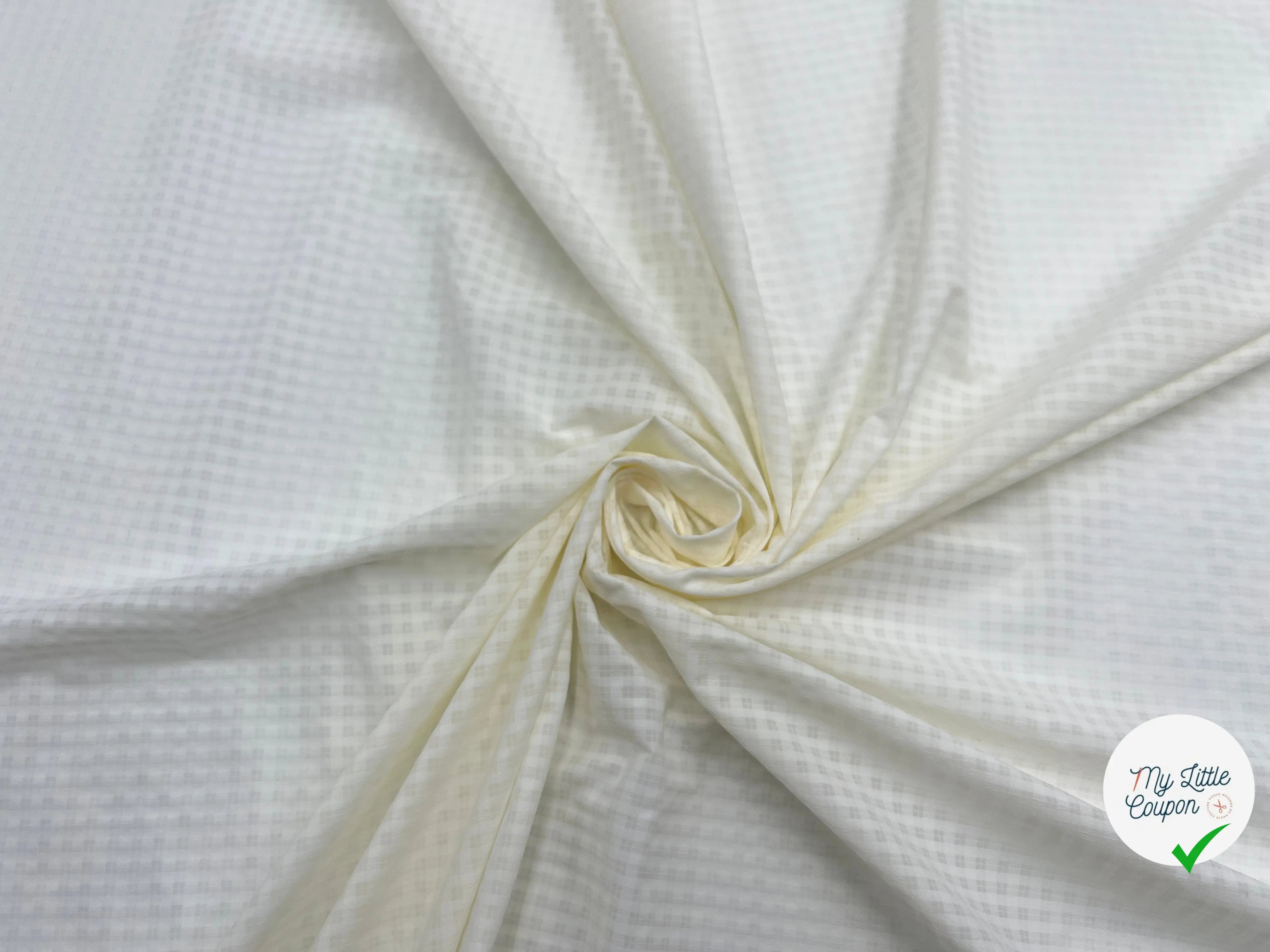 TOILE PETITS CARREAUX NATUREL - My Little Coupon - tissu - coudre