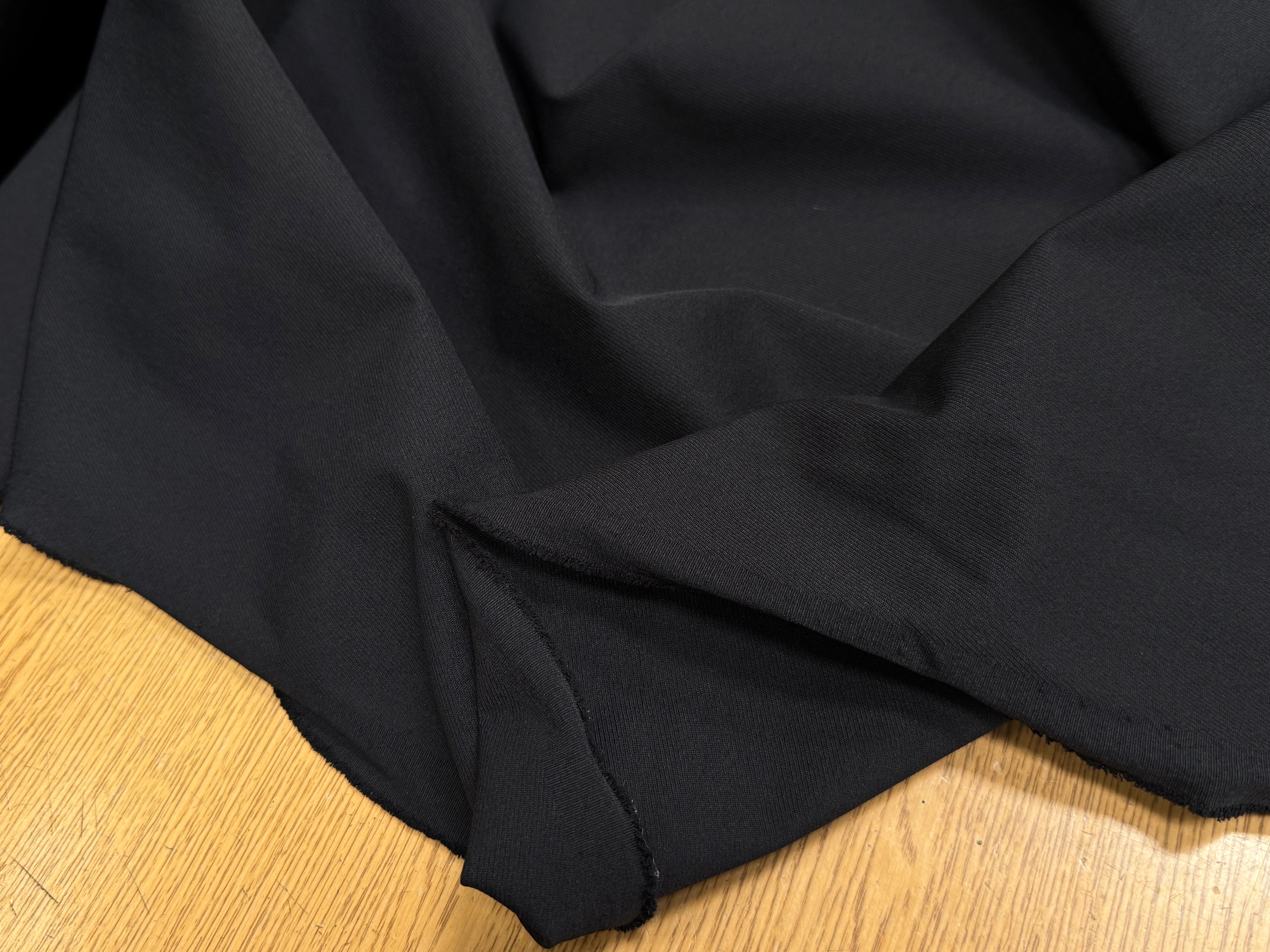 TOILE POLYAMIDE SERGÉE ULTRA STRETCH NOIR - My Little Coupon