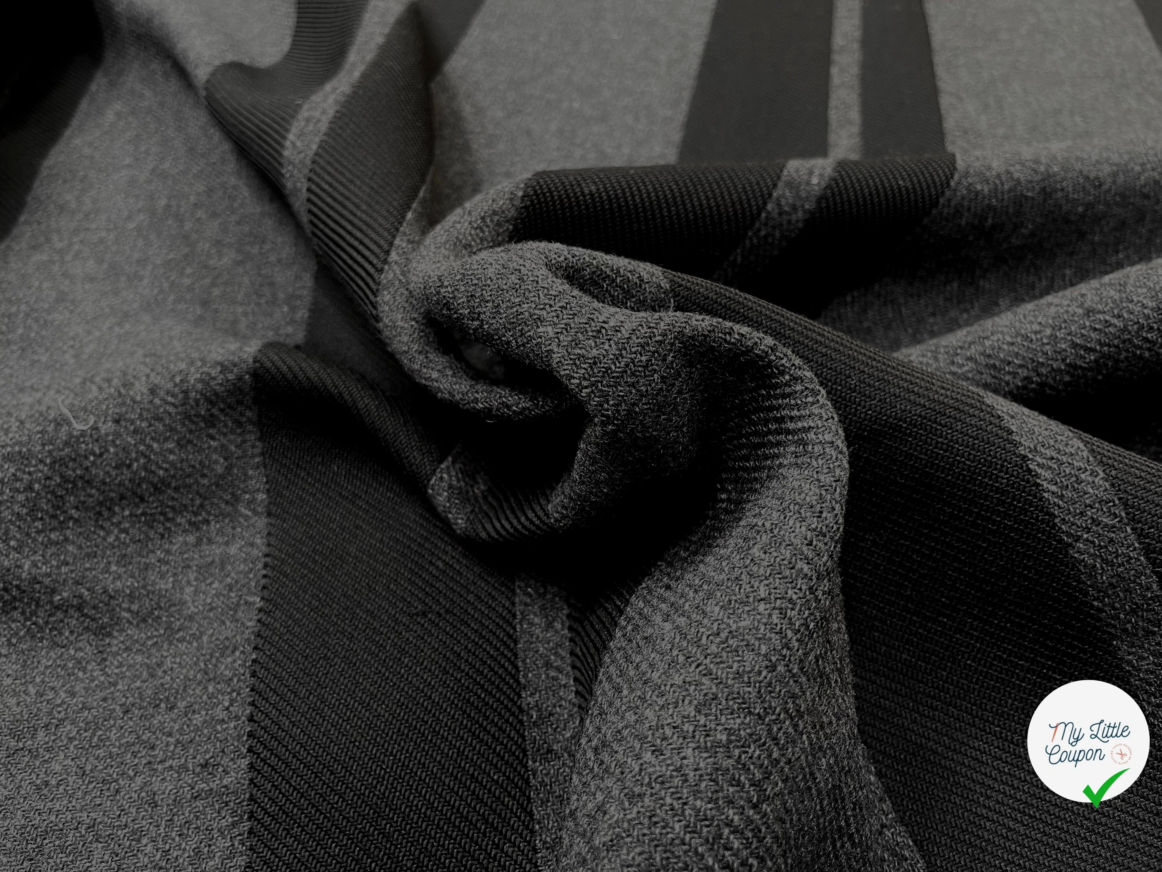 TOILE POLYLAINE GRIS RAYURES NOIRES - My Little Coupon