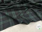 TOILE POLYVISCOSE CARREAUX VERT ET BLEU FONCÉ MLC INTERN