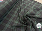 TOILE POLYVISCOSE CARREAUX VERT ET BLEU FONCÉ MLC INTERN