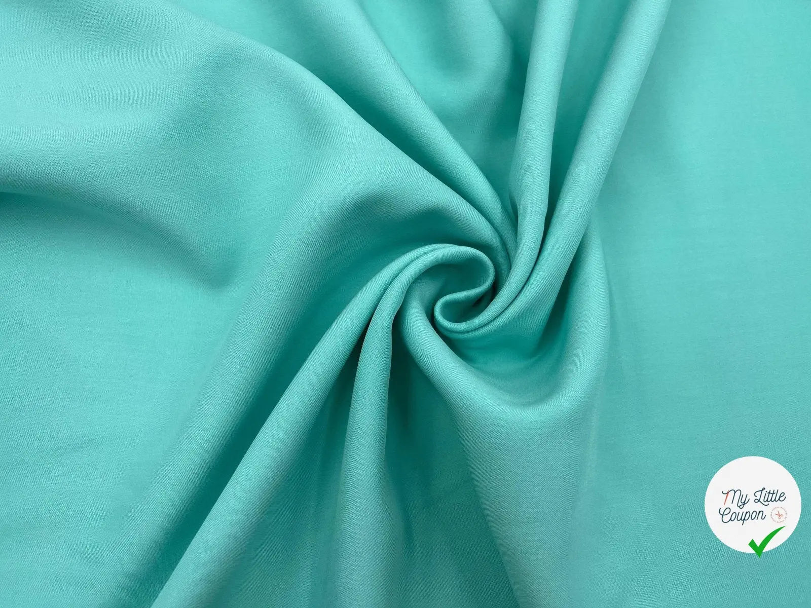 TOILE POLYVISCOSE TURQUOISE DOUBLE ÉTOFFE COLLÉE - My Little Coupon - tissu - coudre