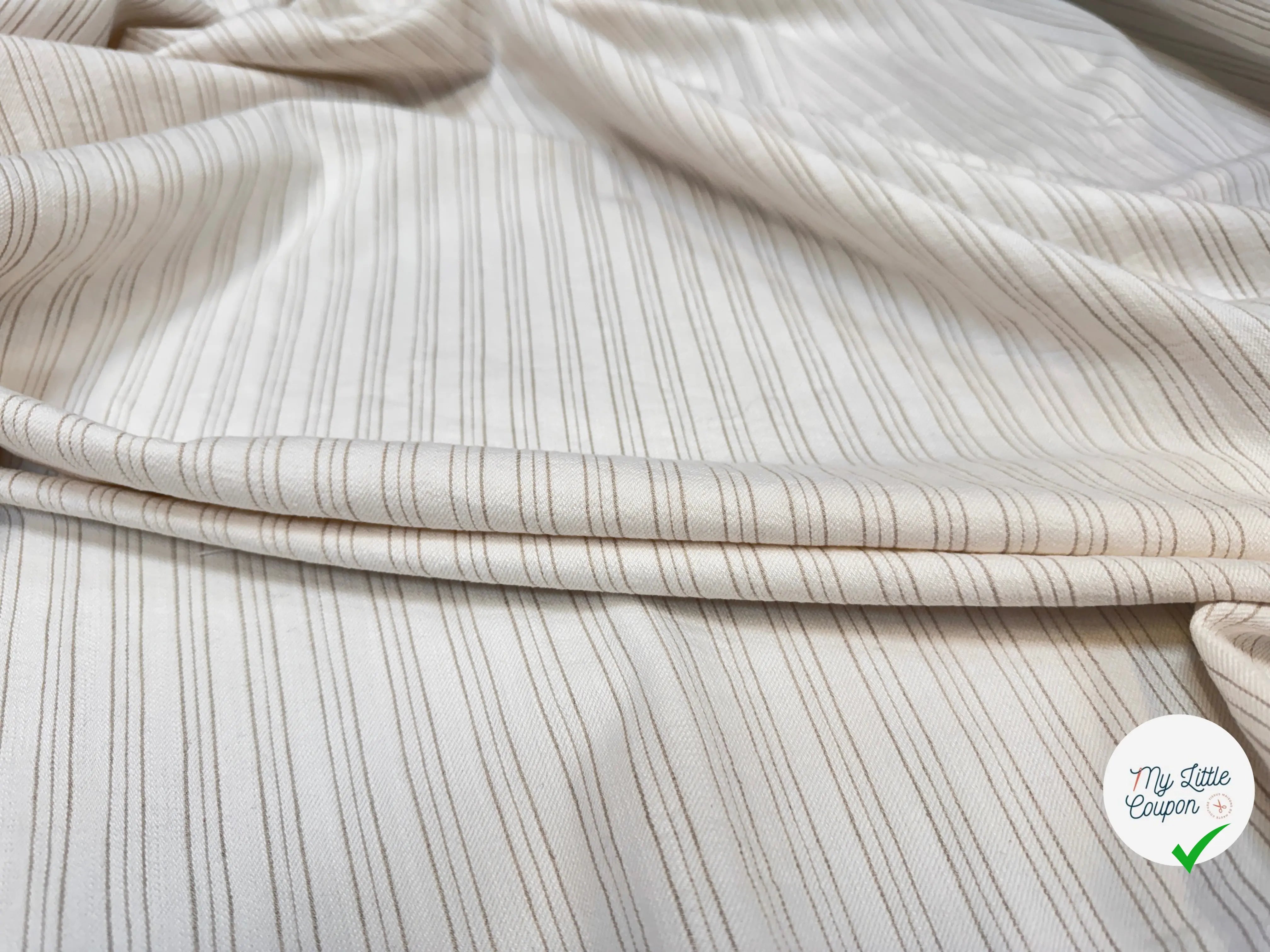 TOILE RAYÉE LIN COTON DRILL ÉCRU - My Little Coupon