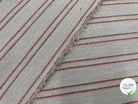 TOILE RUSTIQUE BI STRIPES KAKI ET CORAIL - My Little Coupon - tissu - coudre