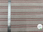 TOILE RUSTIQUE BI STRIPES KAKI ET CORAIL - My Little Coupon - tissu - coudre