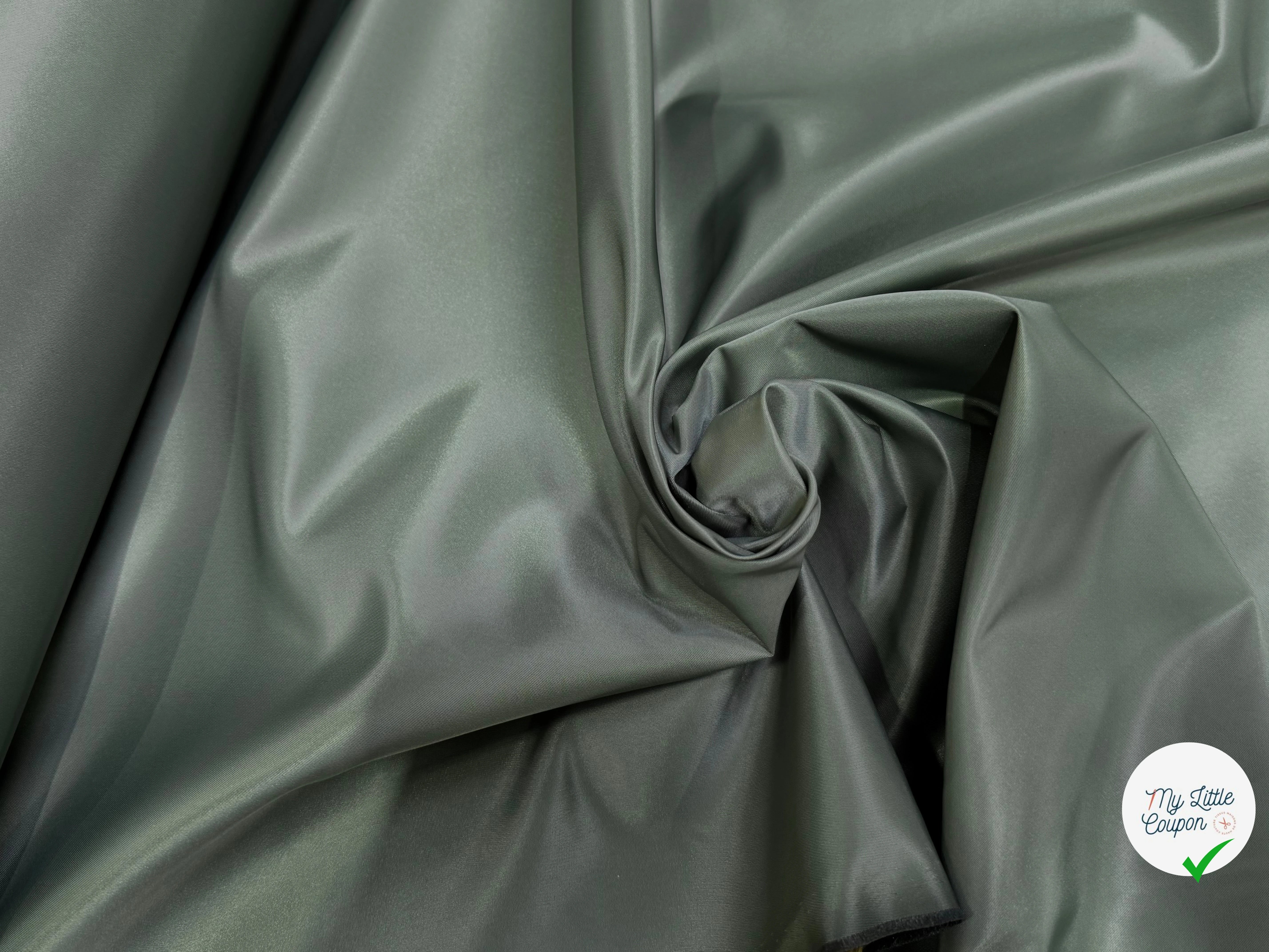 TOILE SATIN SEMI-LOURD VERT KAKI - My Little Coupon