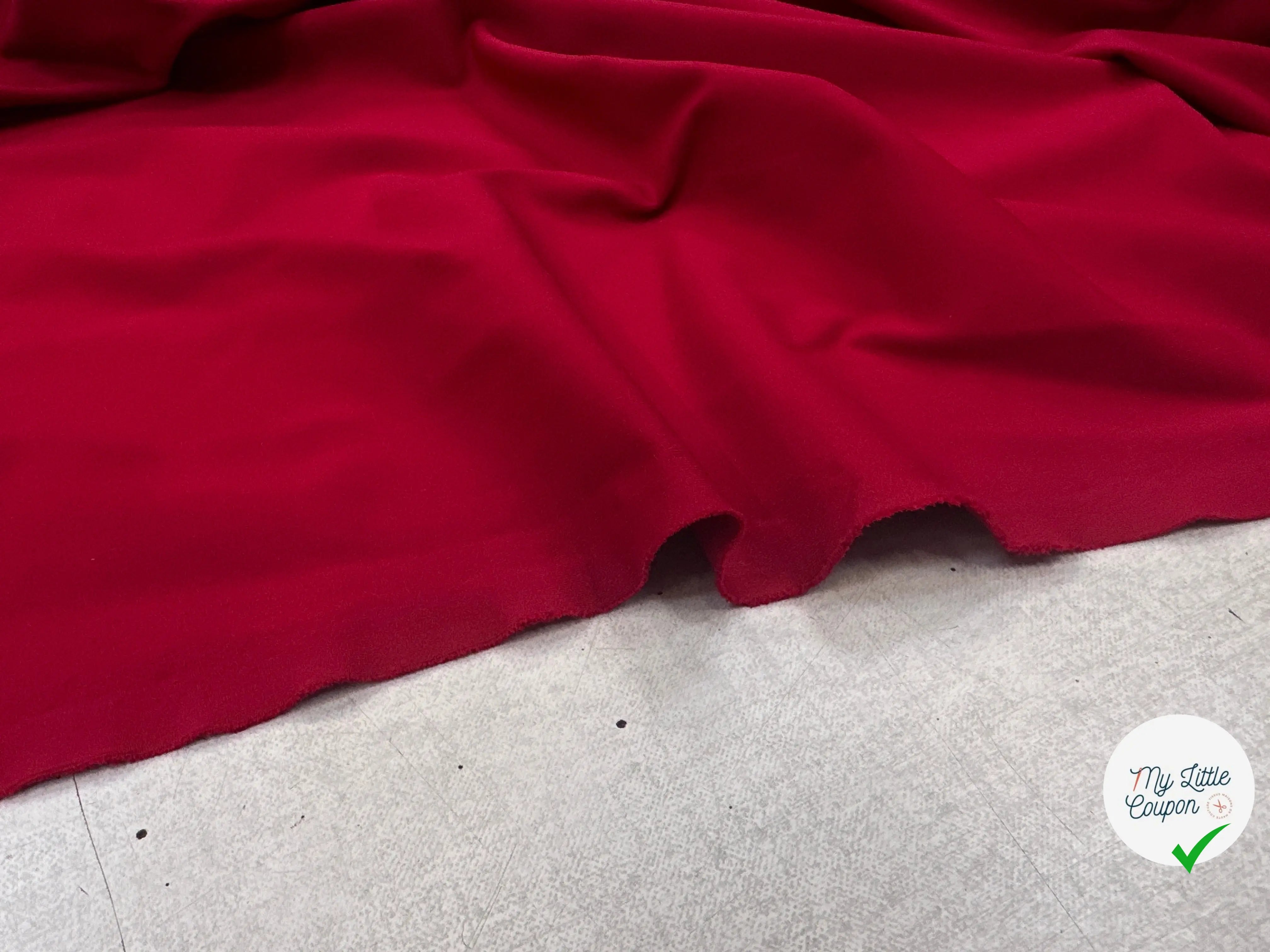 TOILE SERGÉ VISCOSE ROUGE FLUIDE AMORE MIO MLC INTERN