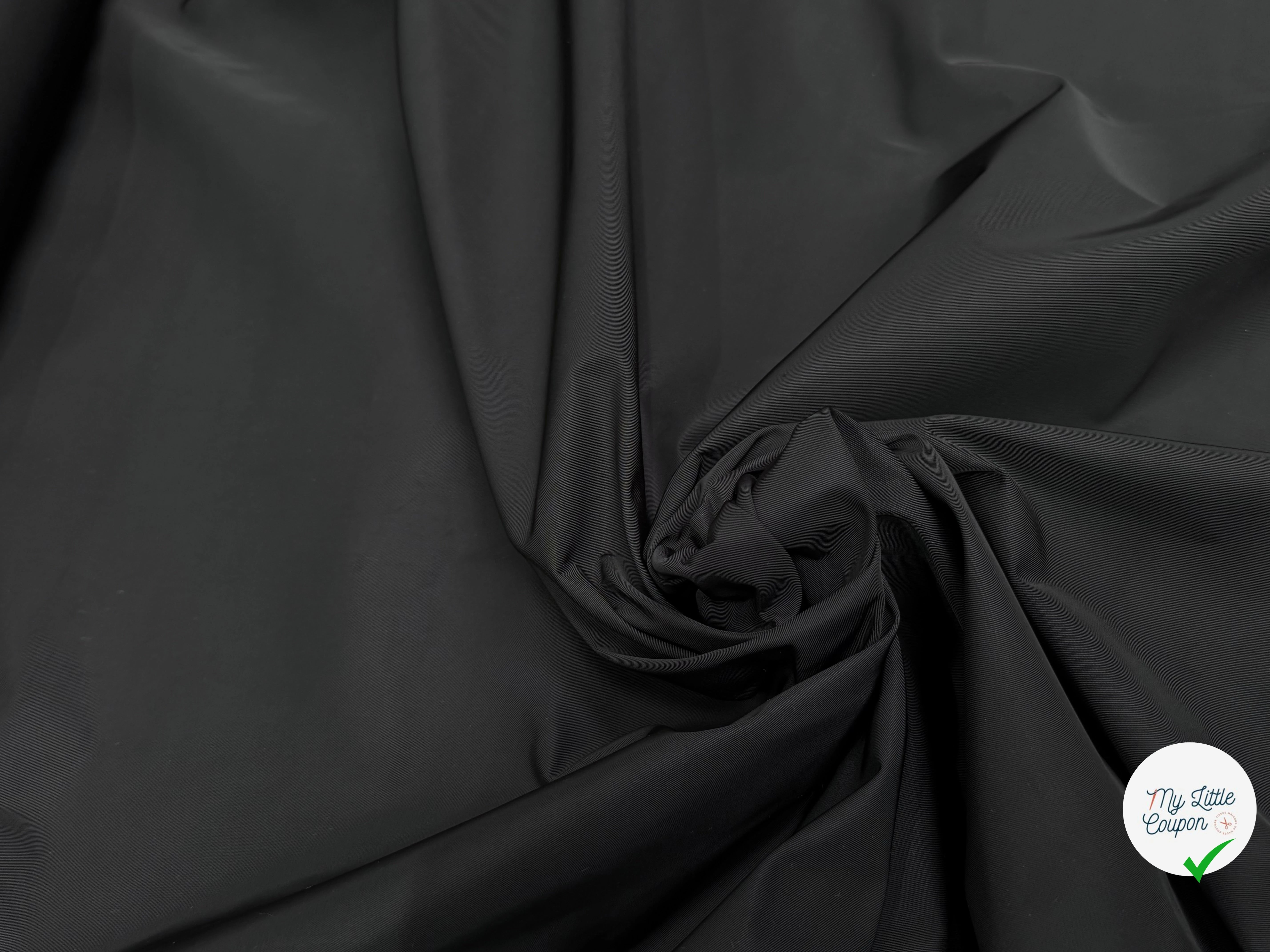 TOILE SERGÉE LOURDE CRAQUANTE IMPERMÉABLE NOIR - My Little Coupon