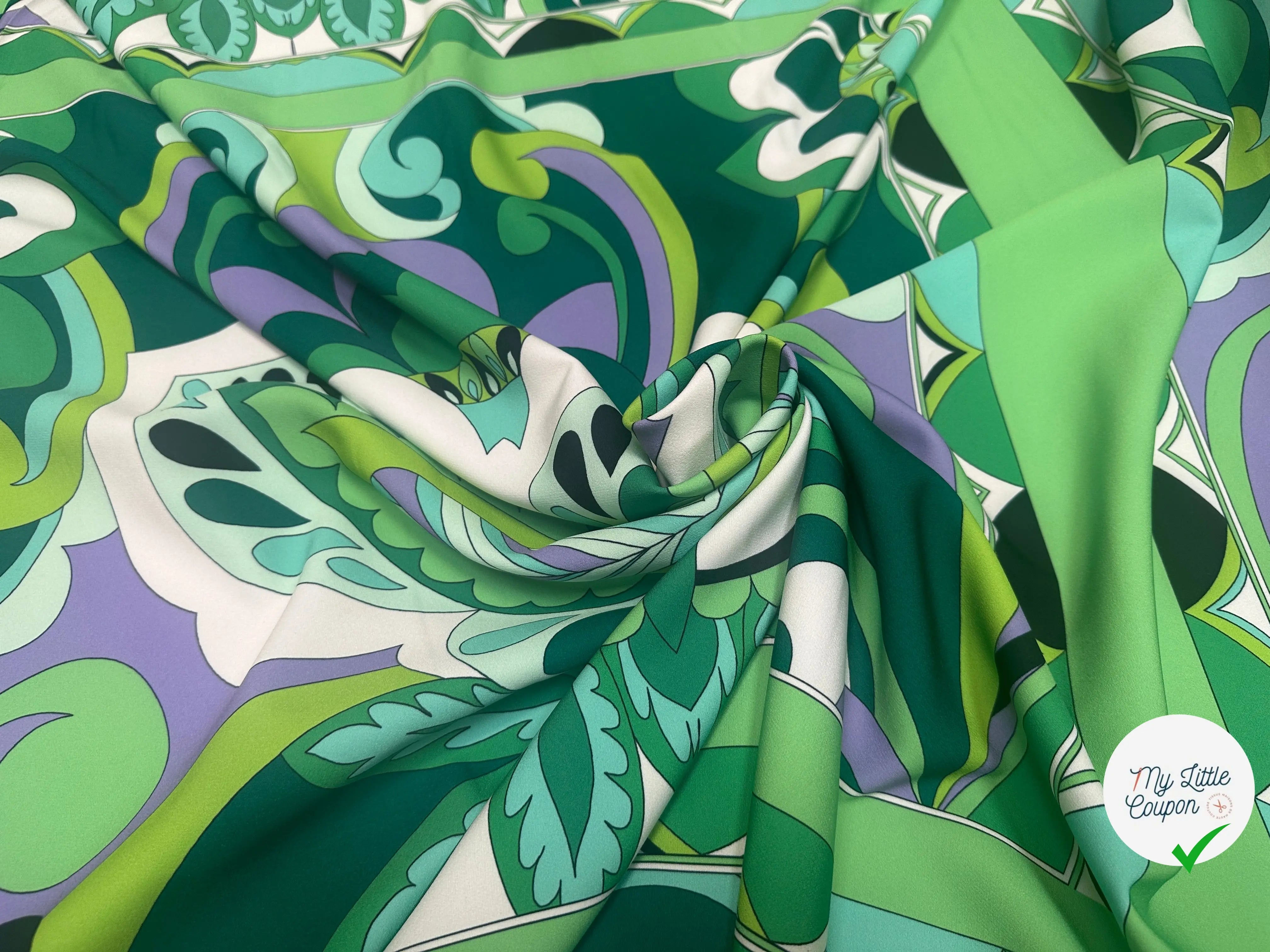 TOILE STRETCH FLORALE VERTE - My Little Coupon