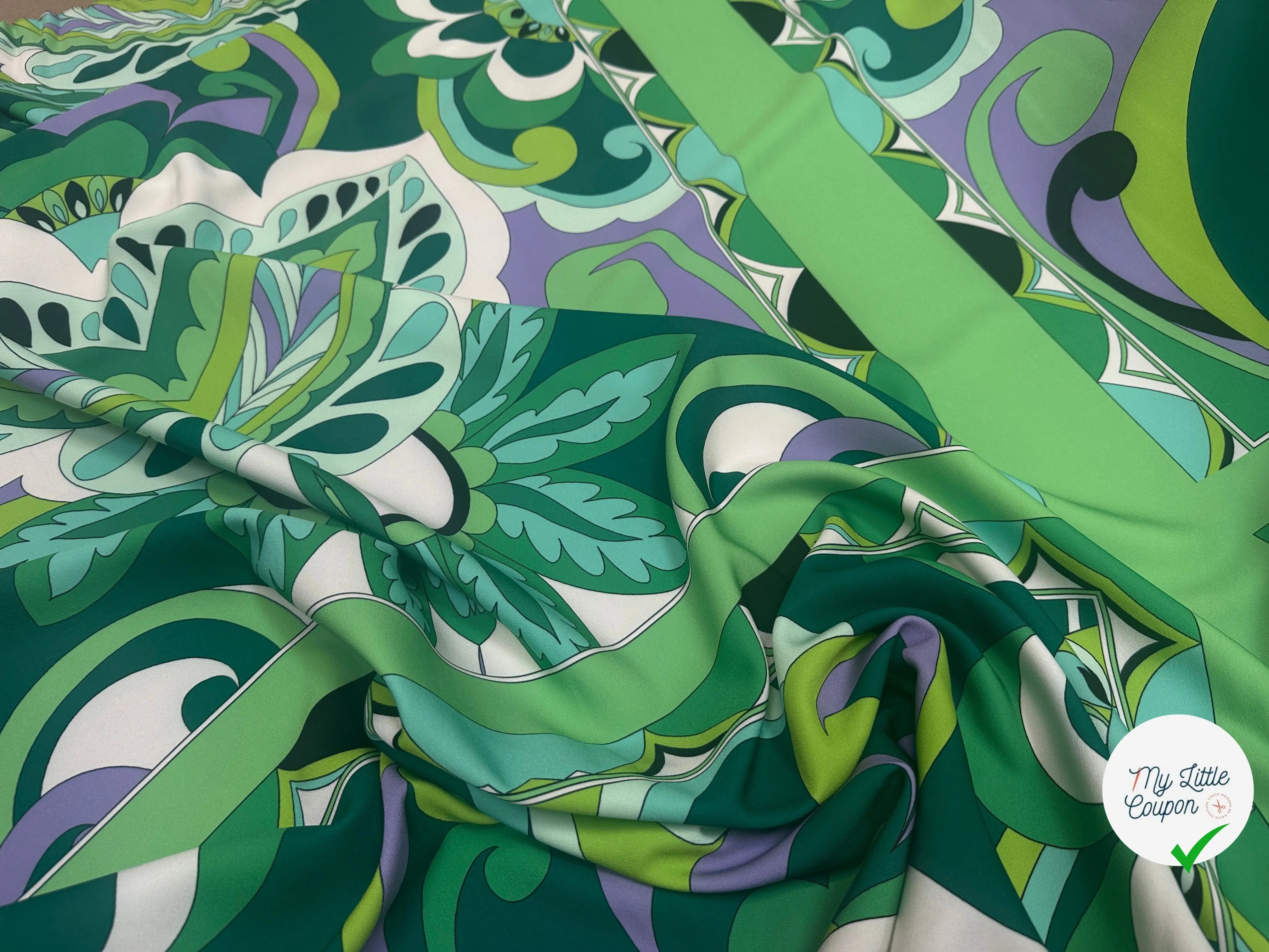 TOILE STRETCH FLORALE VERTE - My Little Coupon