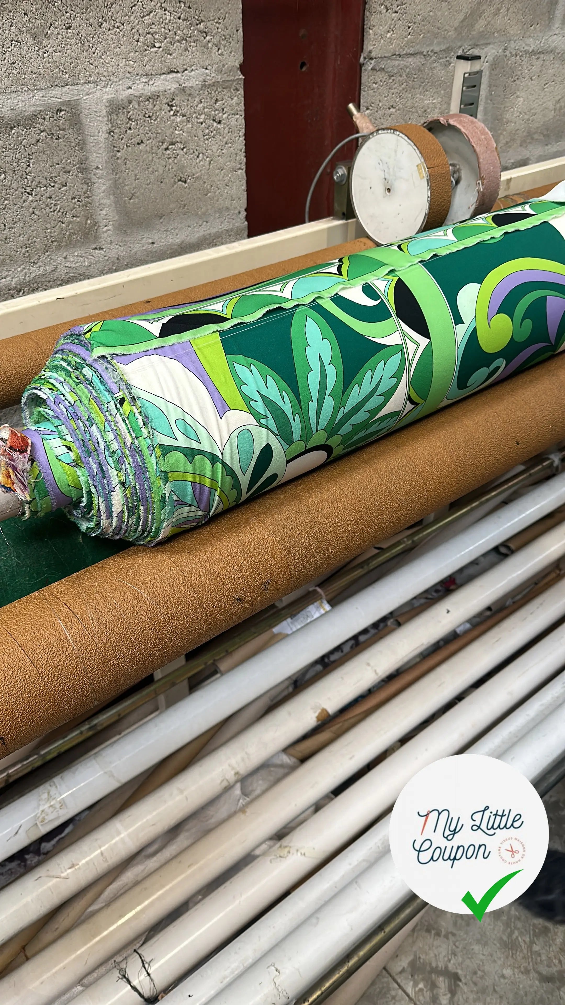 TOILE STRETCH FLORALE VERTE - My Little Coupon