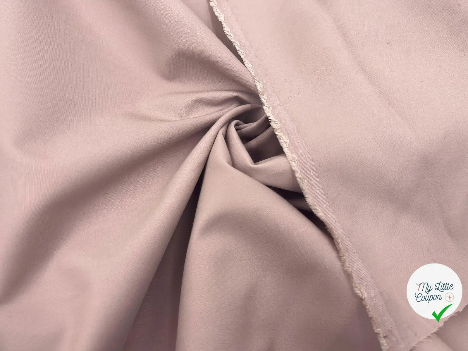 TOILE STRETCH TAUPE TRÈS LÉGÈREMENT ROSE - My Little Coupon - tissu - coudre