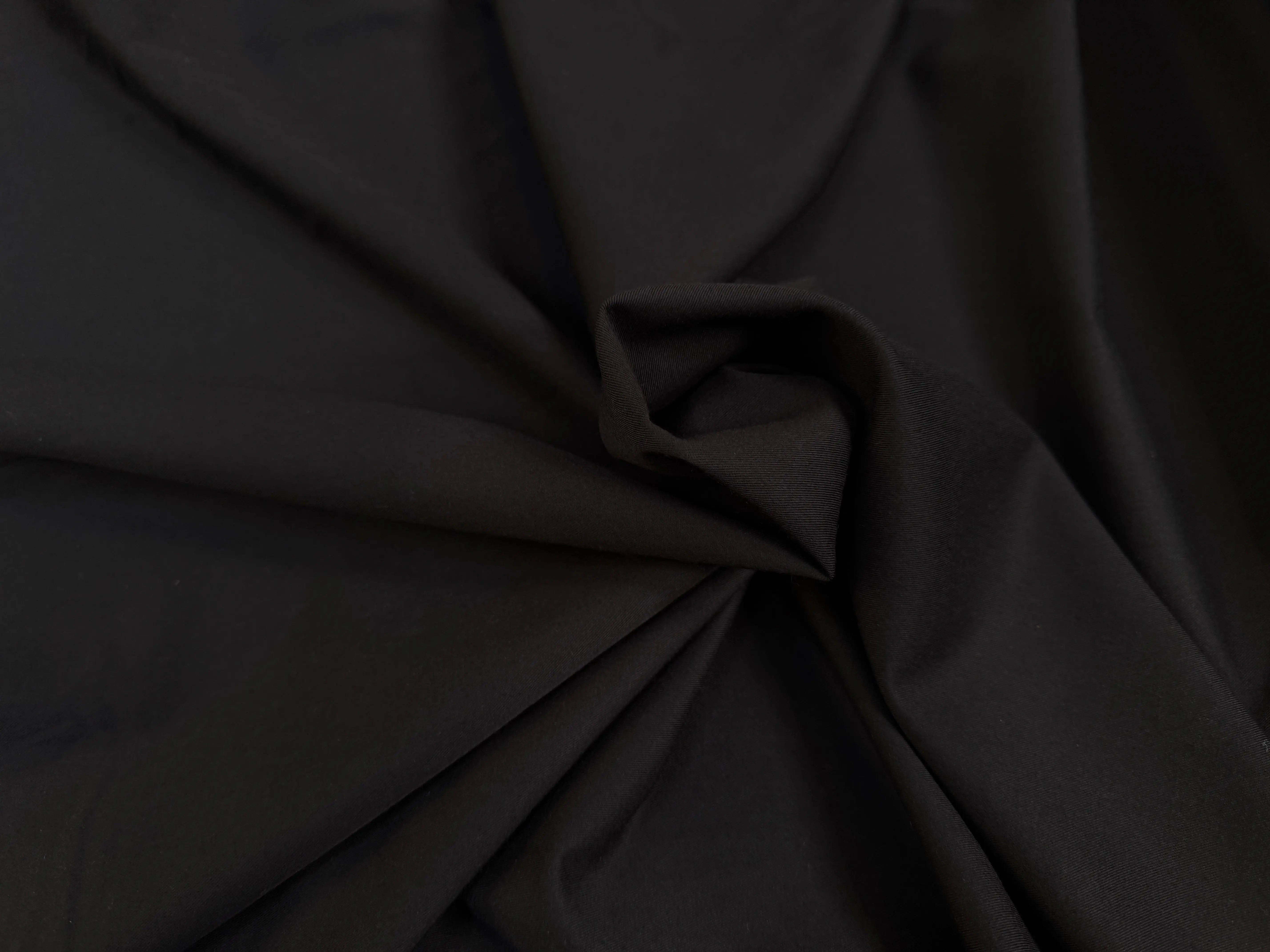 TOILE STRETCH VISCOSE LYOCELL FINEMENT SERGÉ FOLGAROLAS NOIR - My Little Coupon