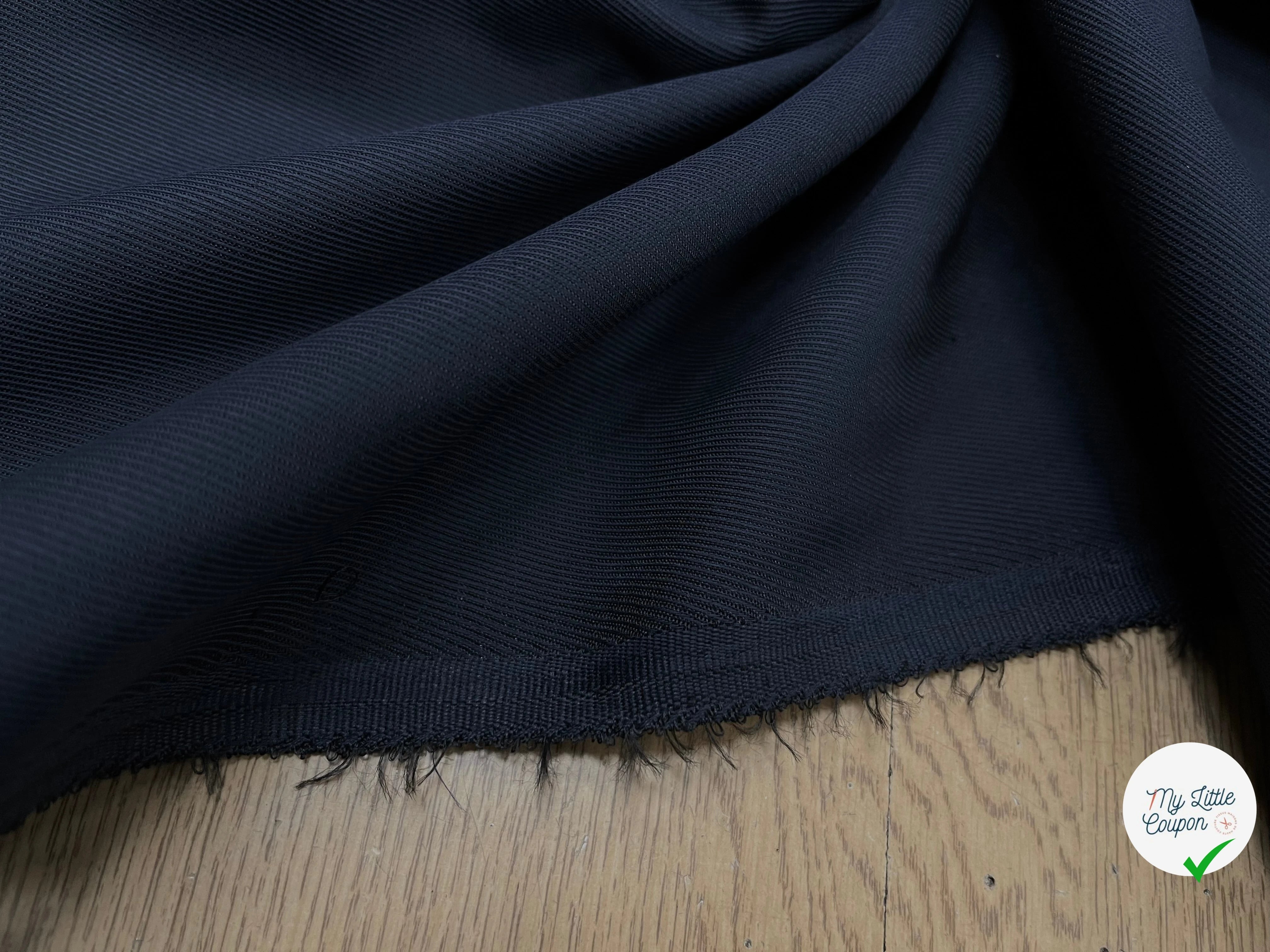 TOILE STRIÉE 60% VISCOSE BLEU MARINE - My Little Coupon