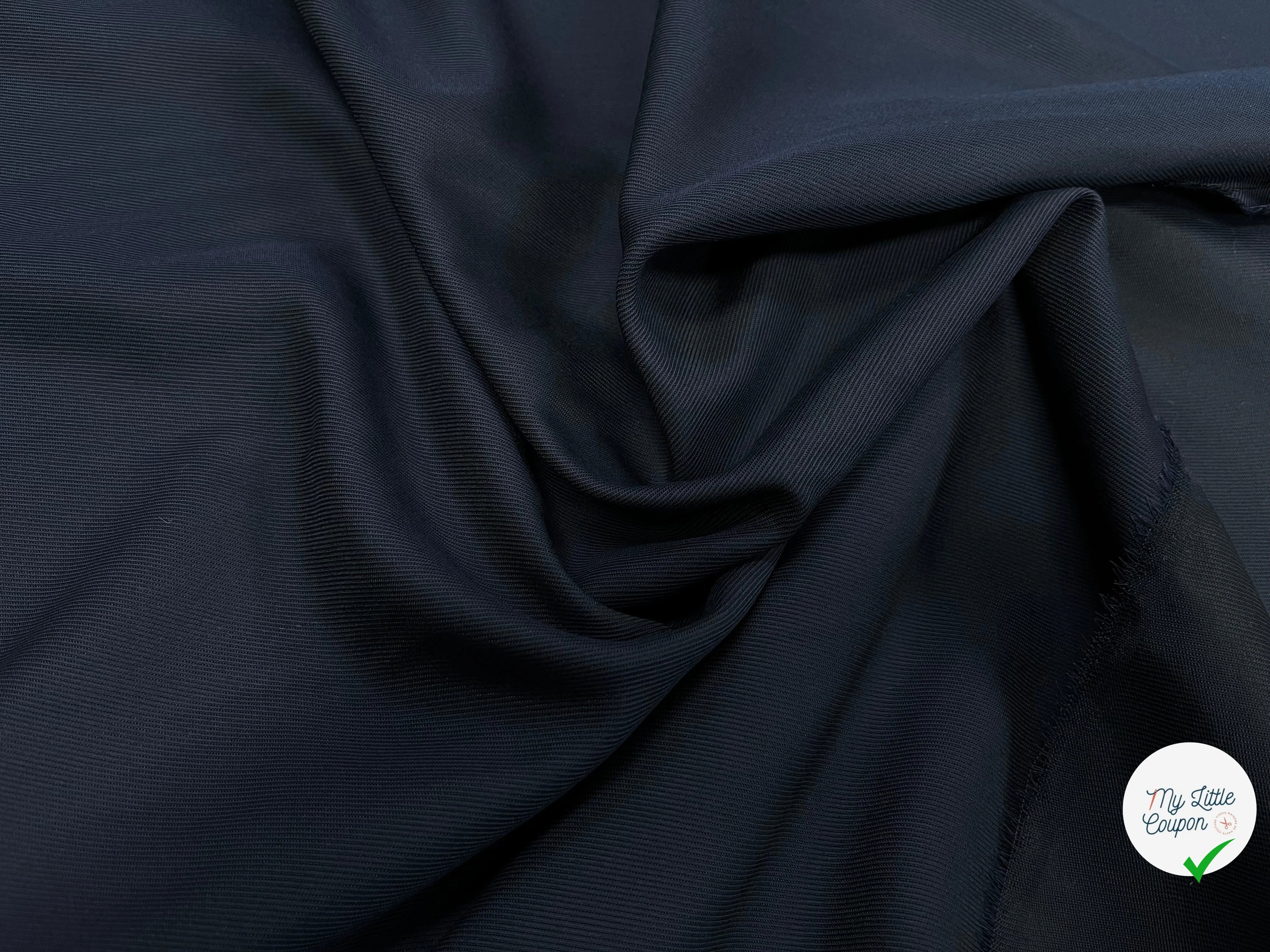 TOILE STRIÉE 60% VISCOSE BLEU MARINE - My Little Coupon