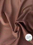 TOILE SUPERBE TENUE COTON PIED DE POULE BURGUNDY NOIR FOND CRÈME - My Little Coupon
