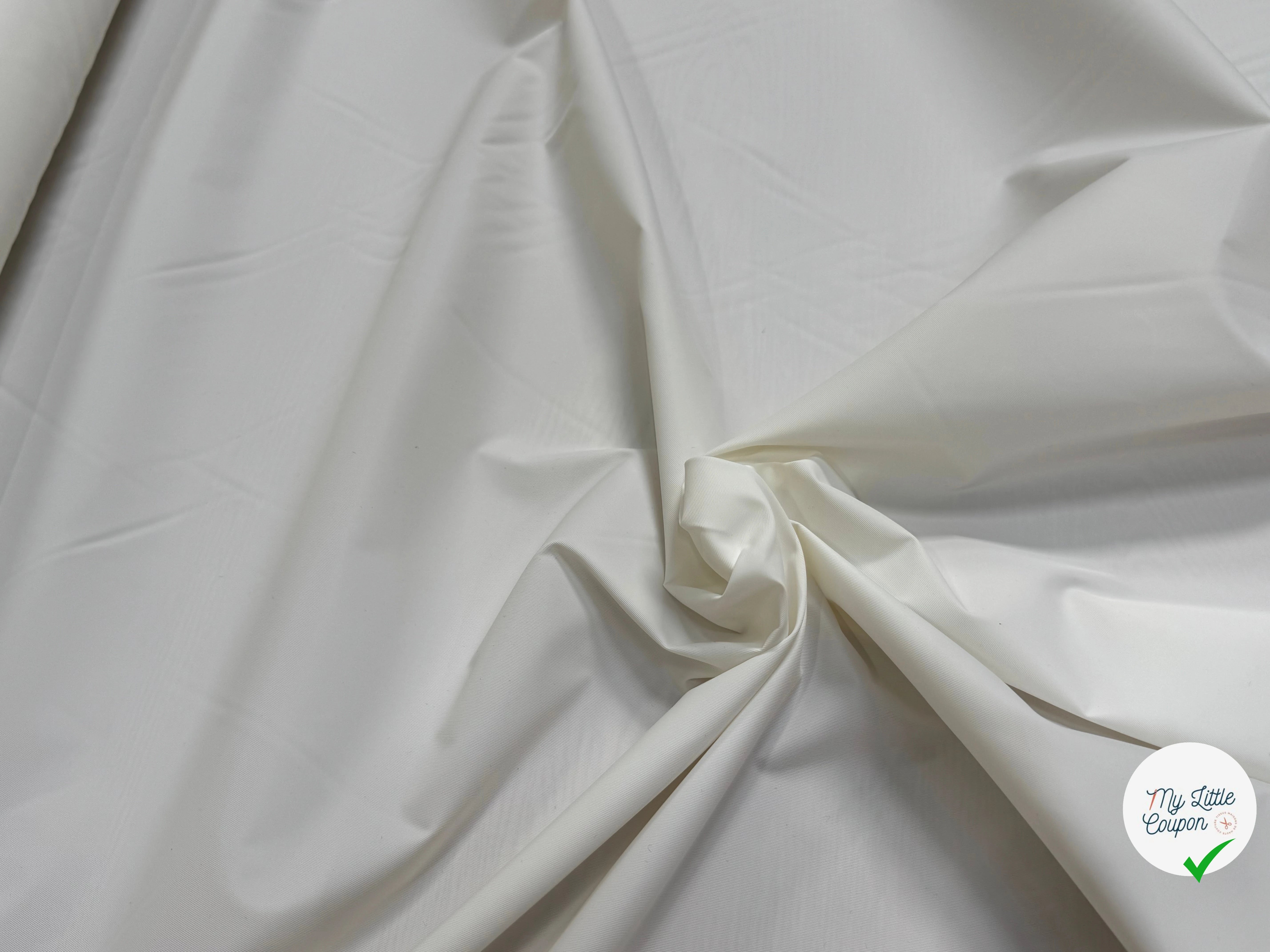 TOILE TAFFETAS WATERPROOF BLANC CASSÉ 100% POLYAMIDE - My Little Coupon