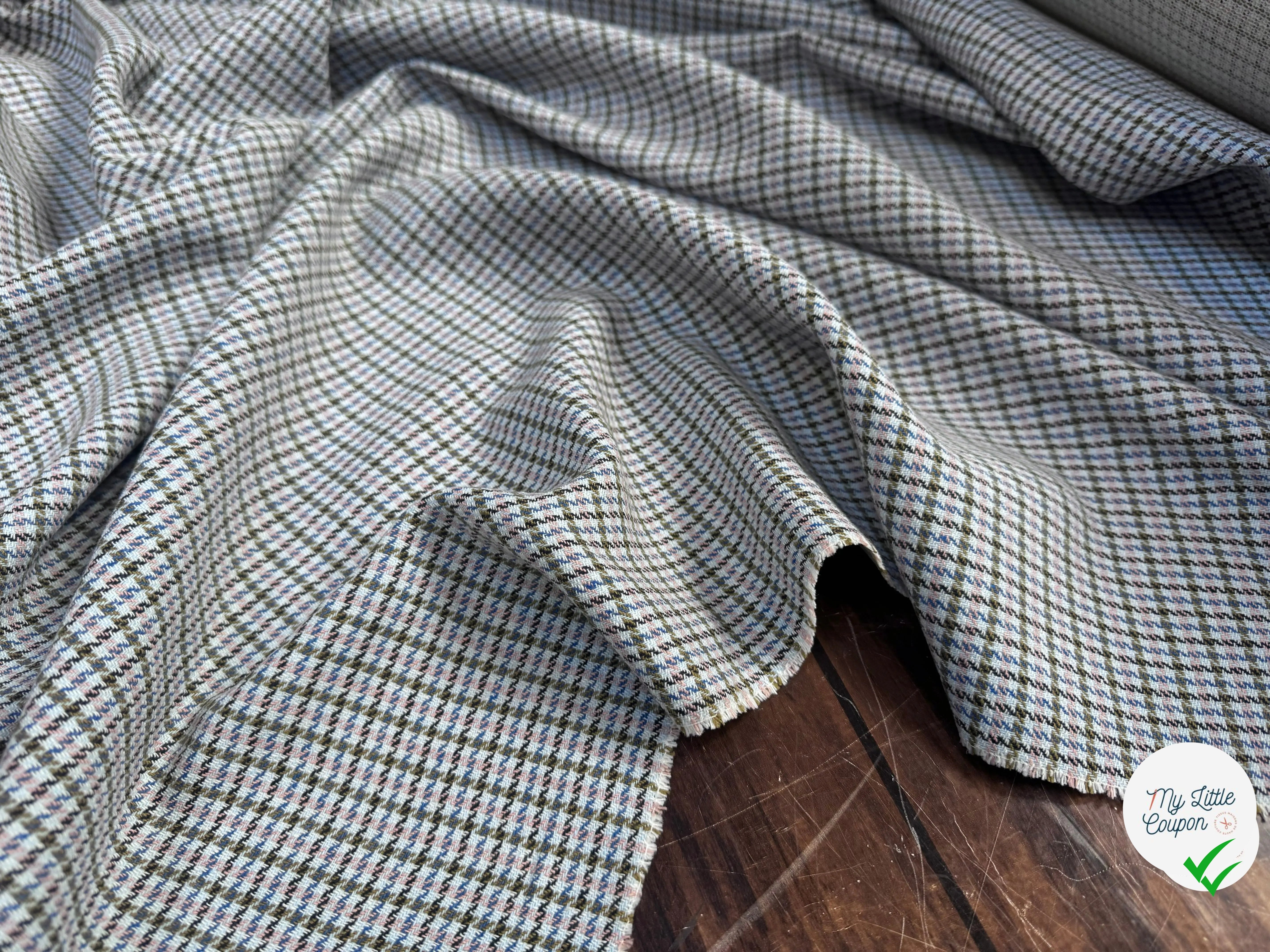 TOILE COTON BLANC ROSE ET BLEU - My Little Coupon