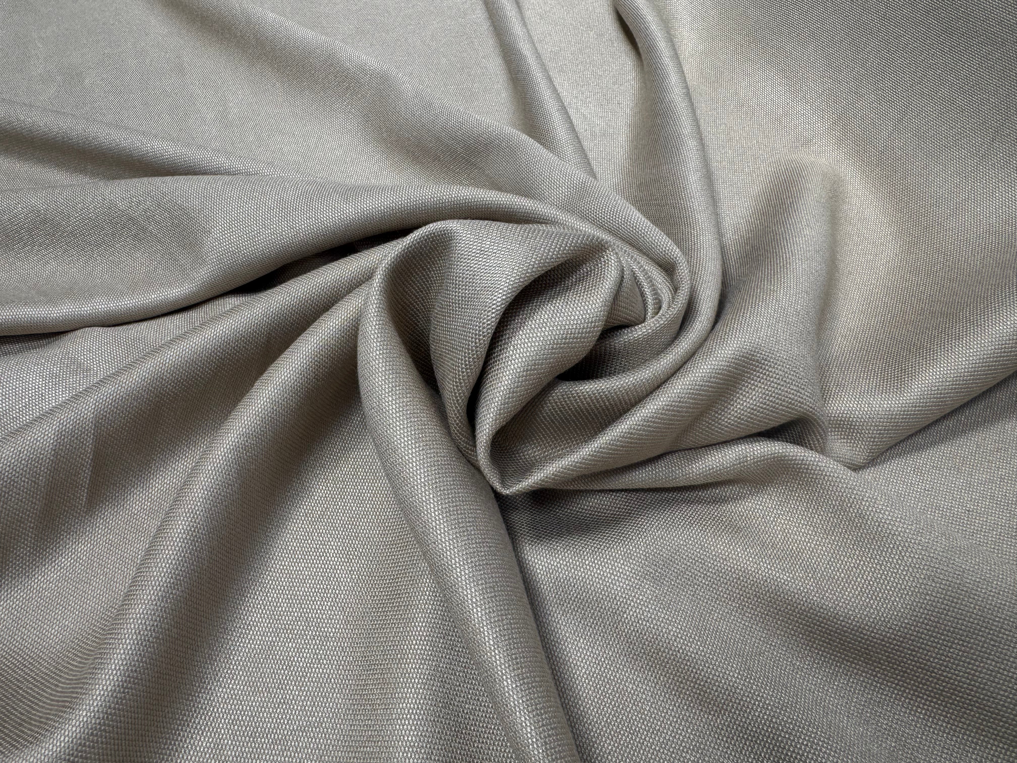 TOILE VISCOSE COTON LOURDE SATINÉE ARMURÉE UNI COULEUR NATRUEL - My Little Coupon