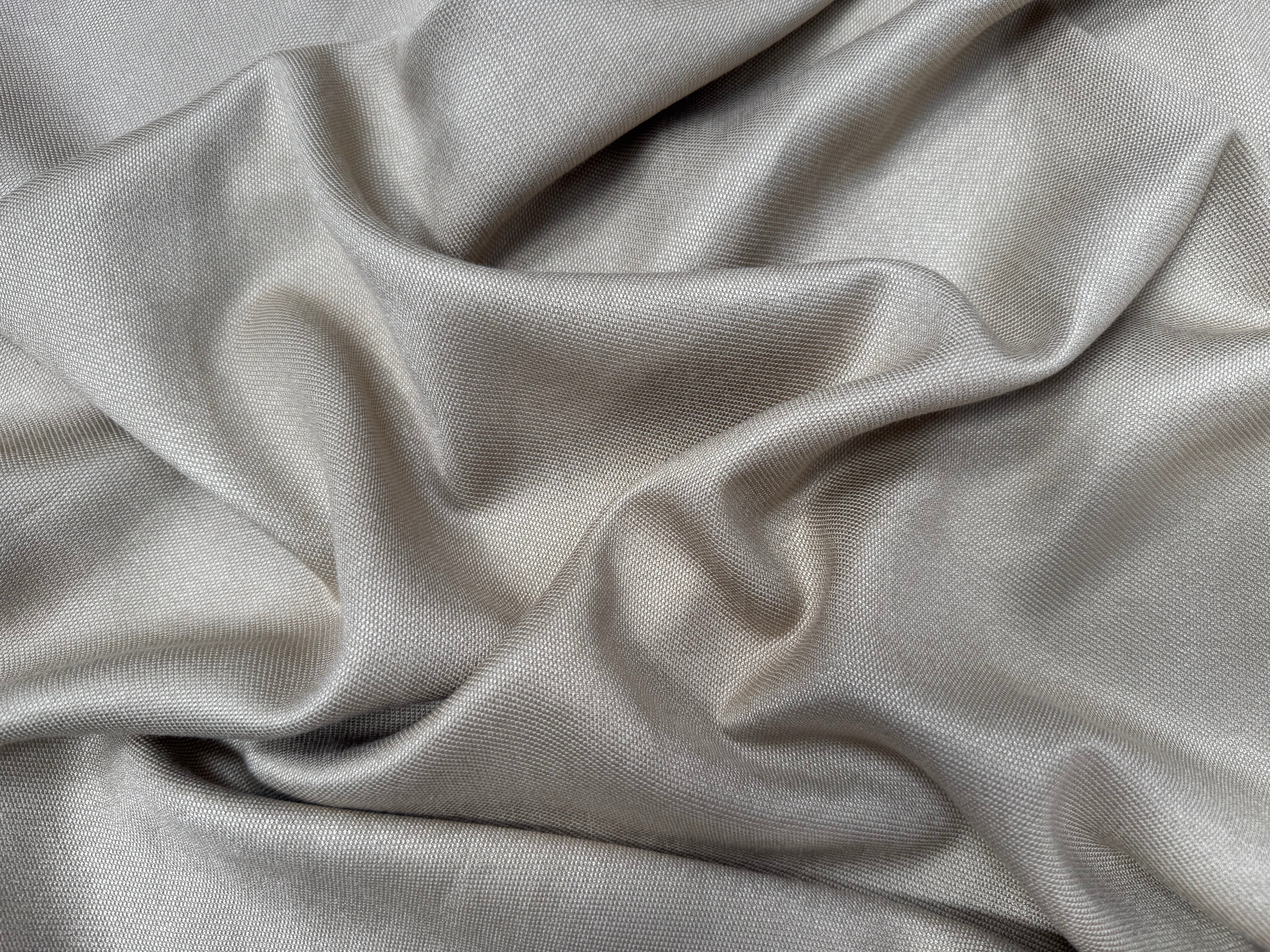 TOILE VISCOSE COTON LOURDE SATINÉE ARMURÉE UNI COULEUR NATRUEL - My Little Coupon