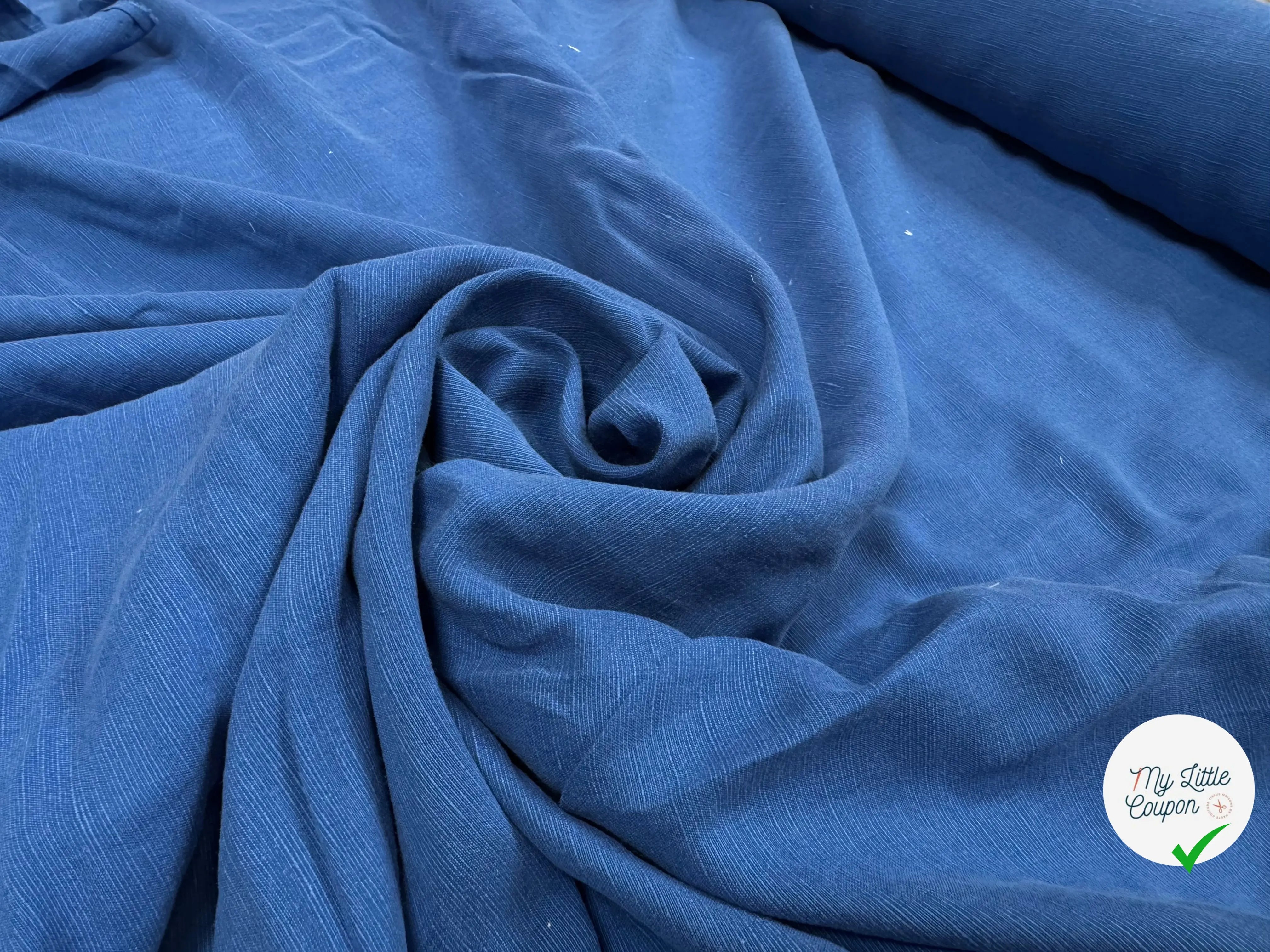 TOILE VISCOSE RUSTIC BLEU - My Little Coupon