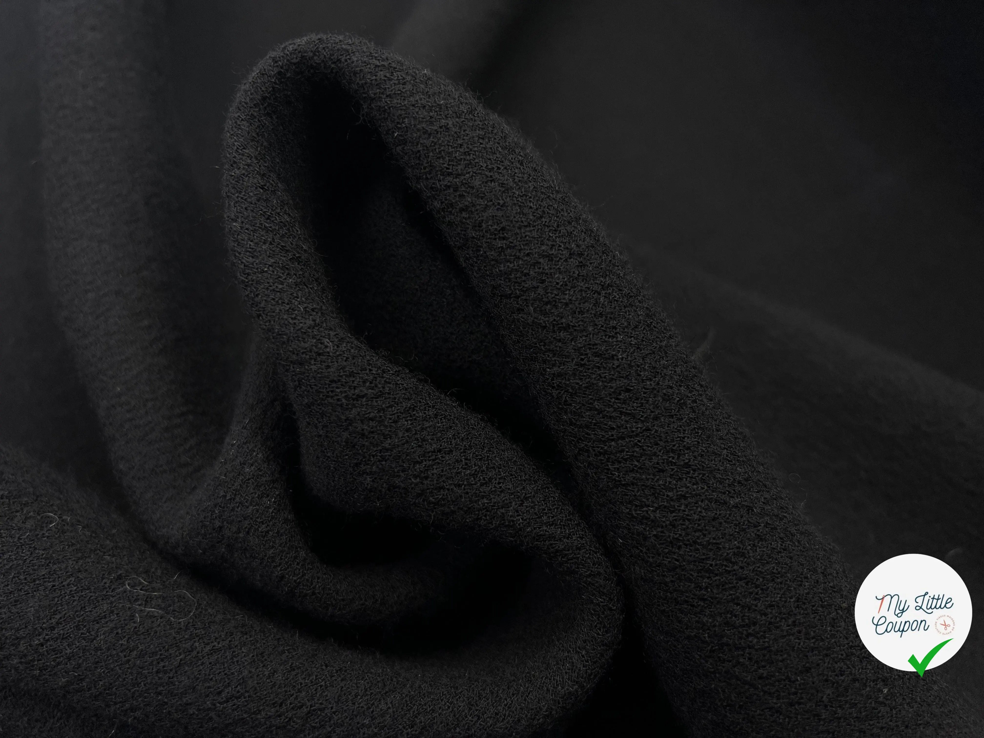 TRIPLE CRÊPE DE LAINE STRETCH NOIR - My Little Coupon - tissu - coudre
