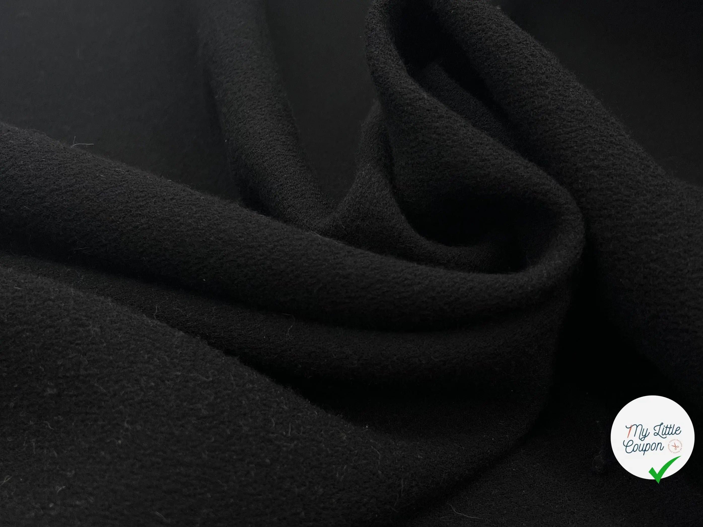 TRIPLE CRÊPE DE LAINE STRETCH NOIR - My Little Coupon - tissu - coudre