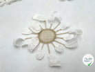 TULLE REBRODÉE FLEURS COUSUES BLANC ET MÉTAL DORÉ - My Little Coupon - tissu - coudre