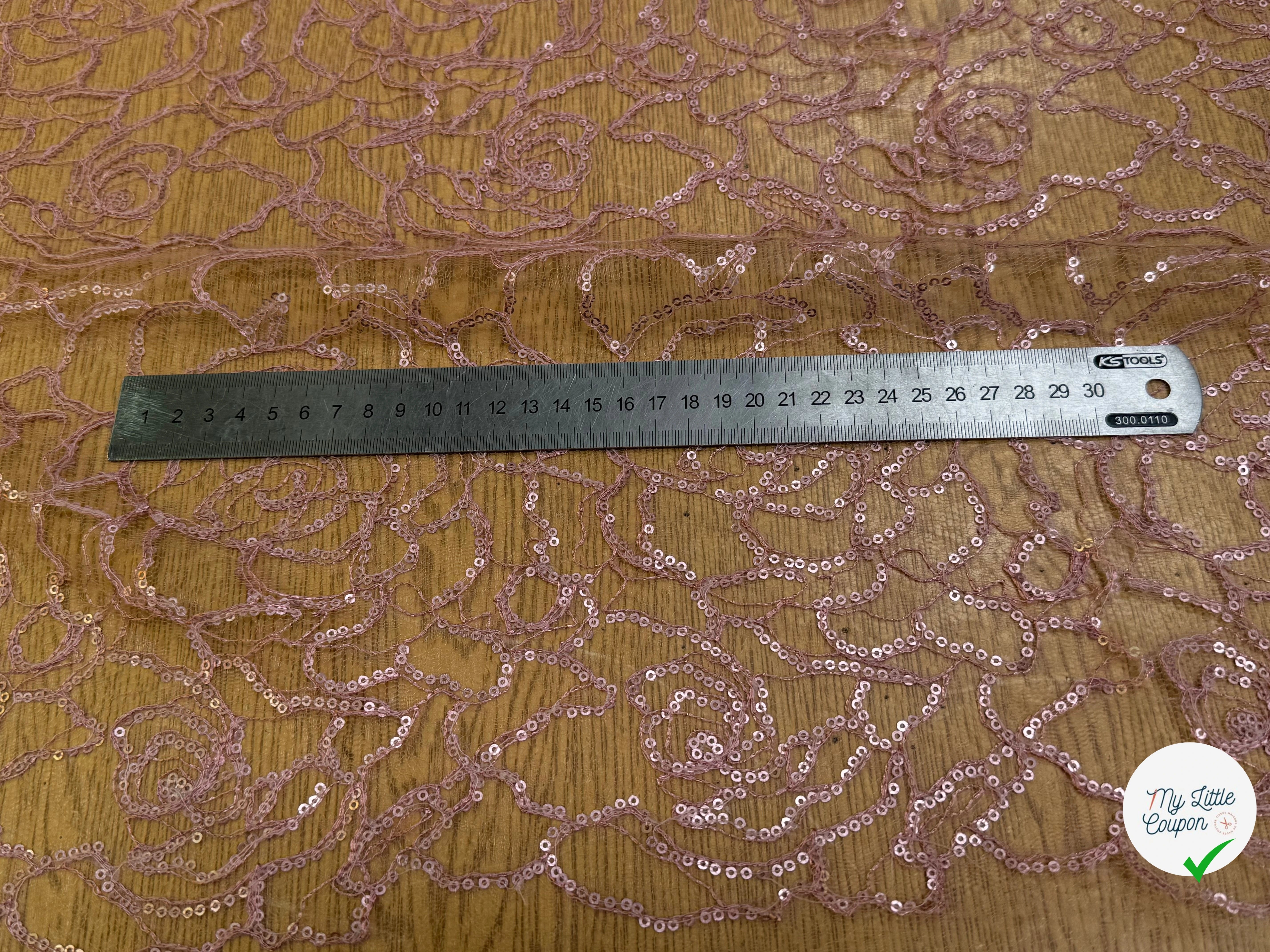 TULLE SÉQUIN VIEUX ROSE - My Little Coupon