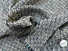 TWEED AVEC ARMATURE BLANCHE ET FOND BLEU MARINE ET BLEU CYAN - My Little Coupon